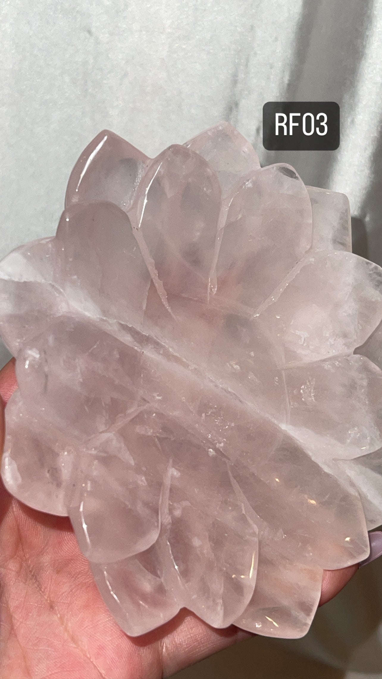 Rose Quartz AAA Lotus Plate