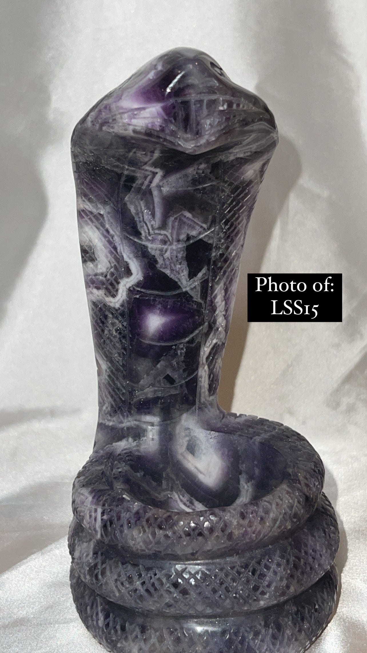 Dream Amethyst Large Snake Sphere Holder Carving