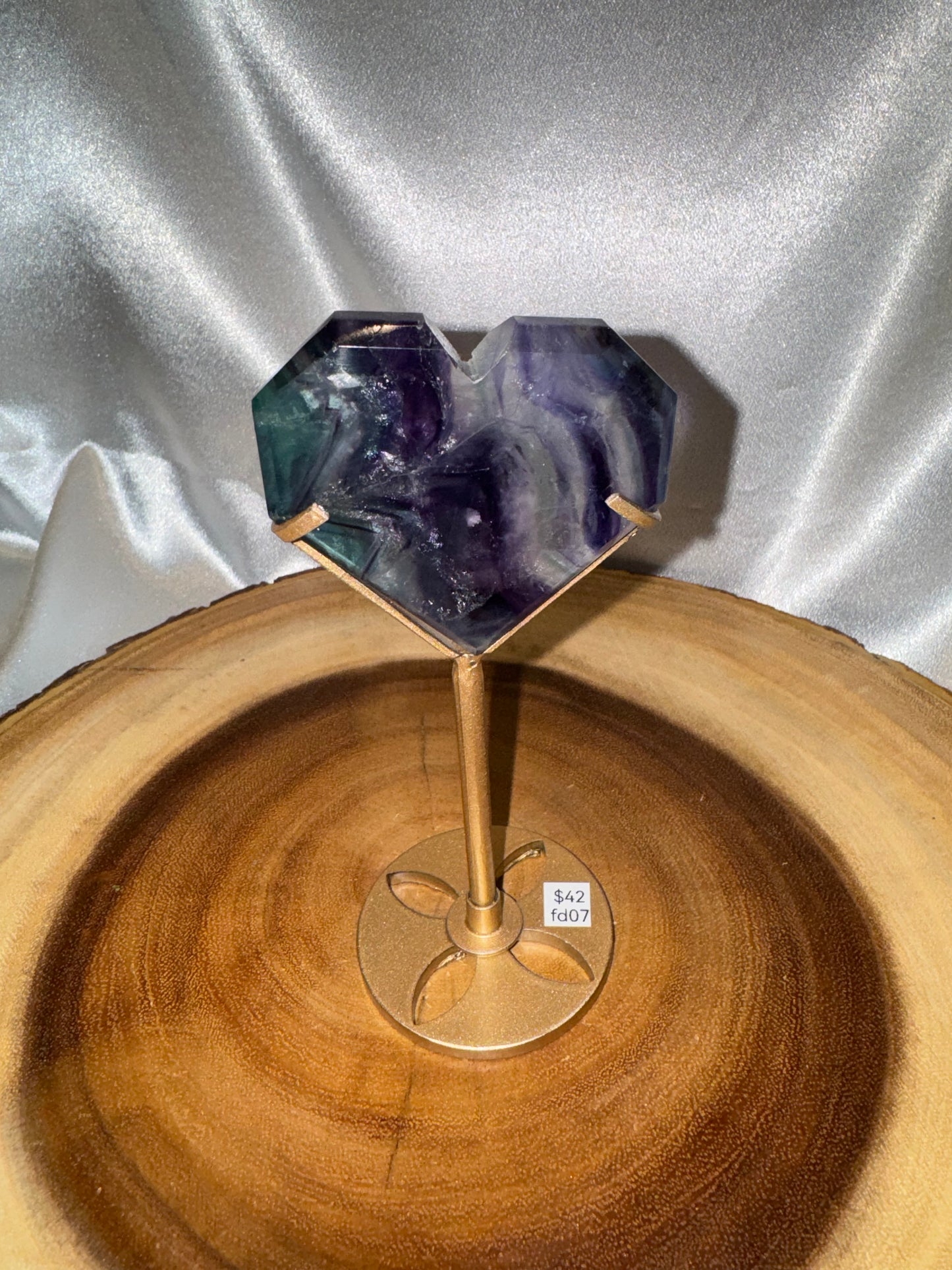 Fluorite Heart on Stands AAA