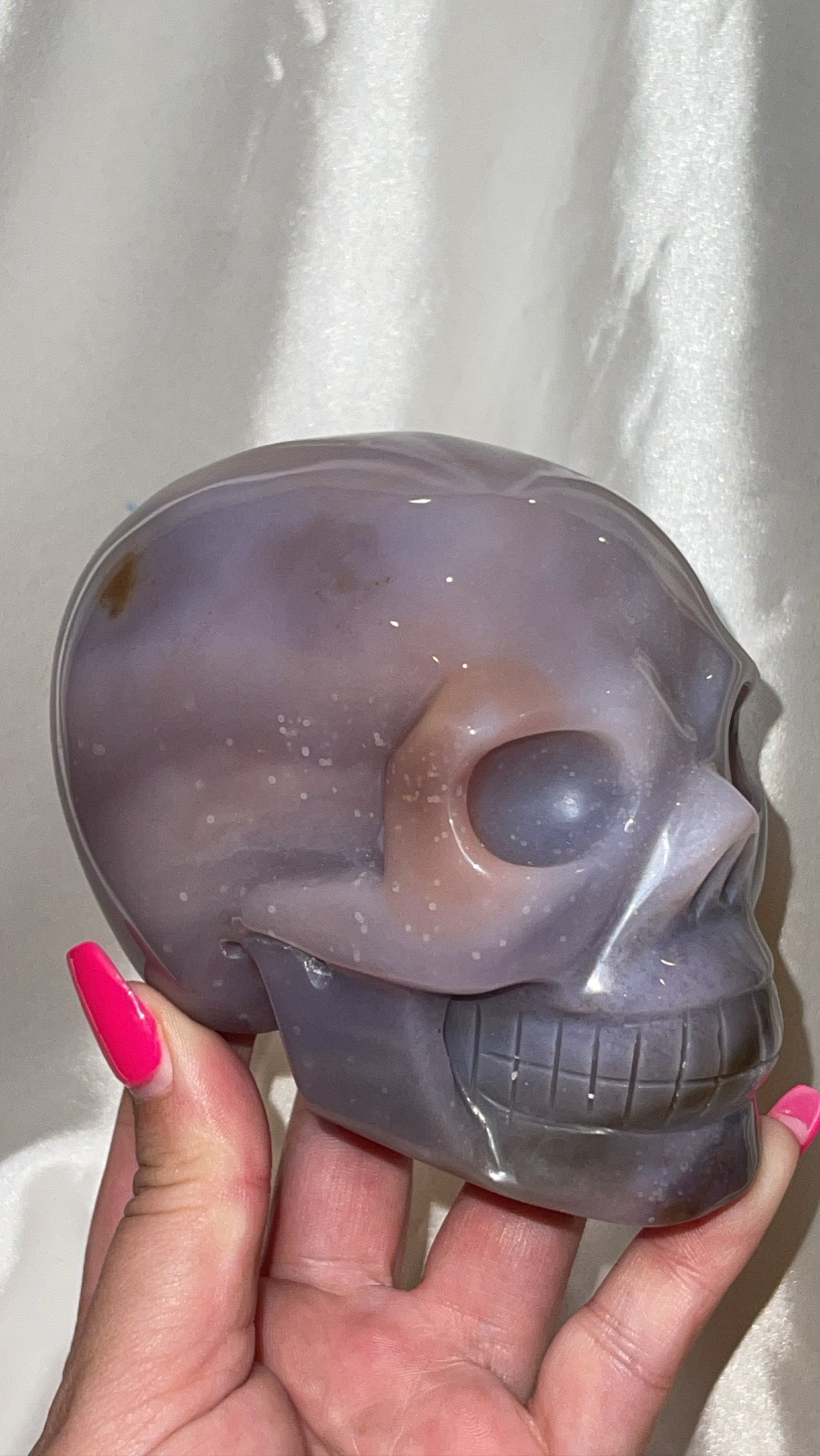 Purple Chalcedony AAA XL Skull