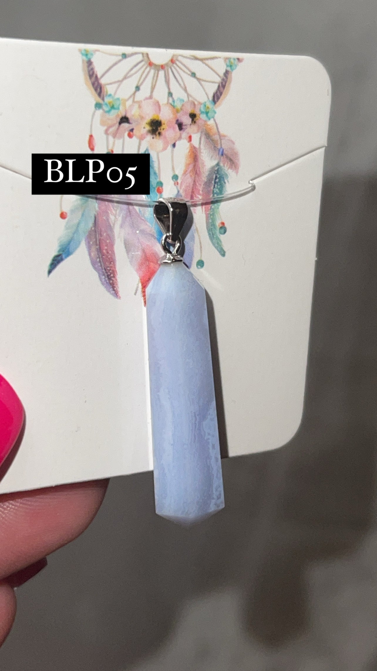 Blue Lace Agate 925 Sterling Silver Pendant (Choose Your Own)