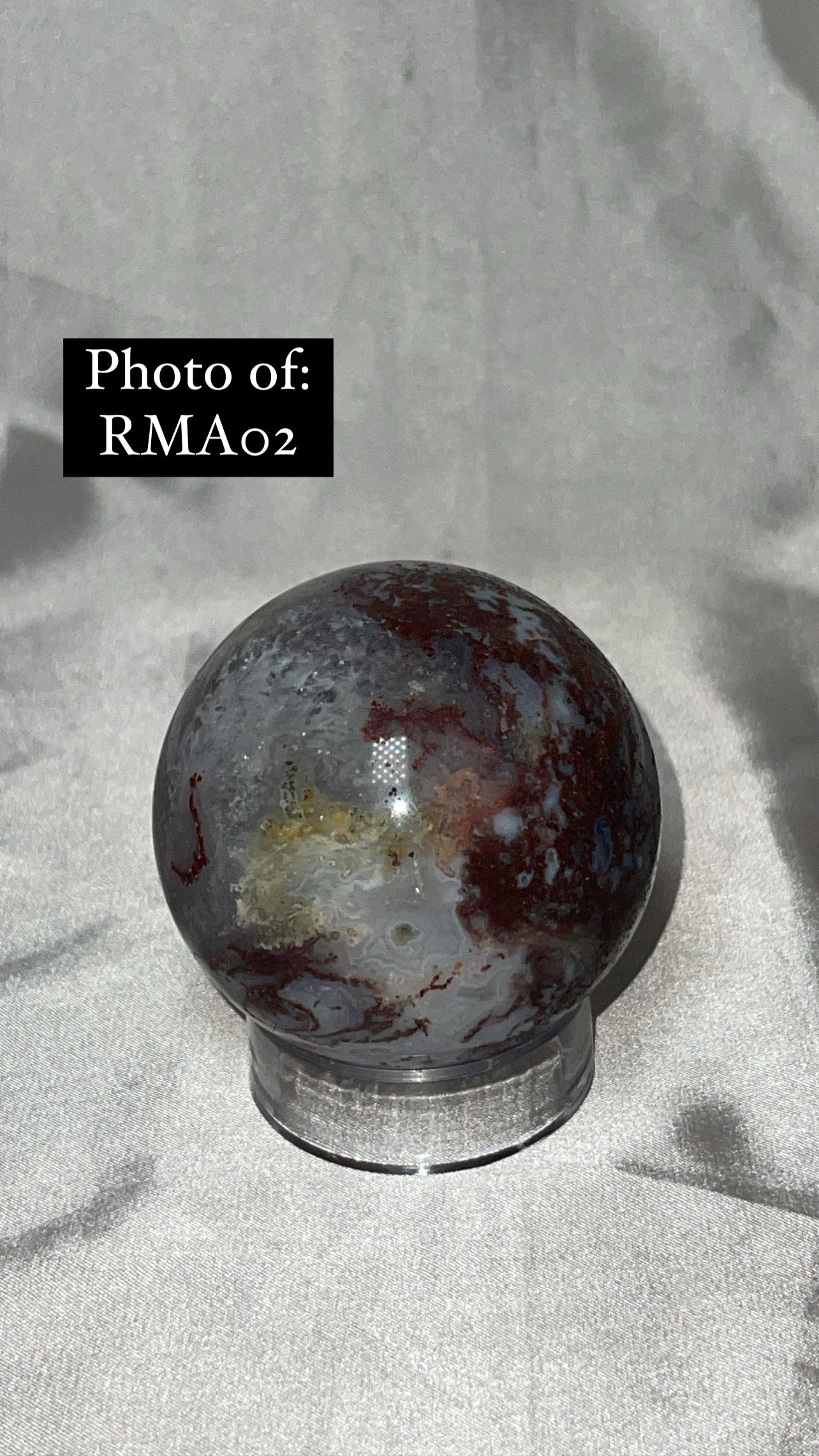 Rare Red Moss Agate Orca Agate Large Sphere