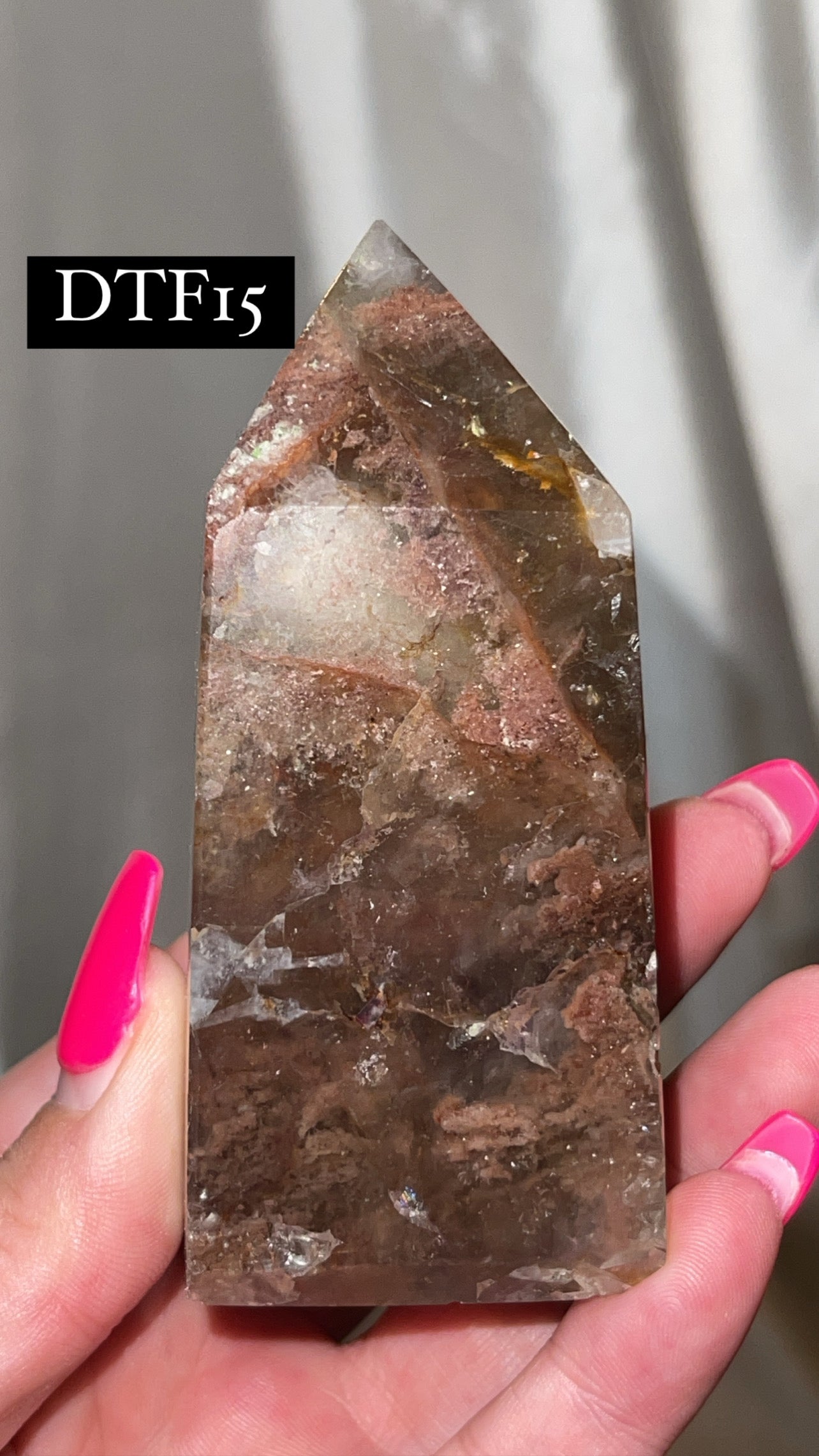 Druzy Sphalerite with Pink & Purple Fluorite Tower