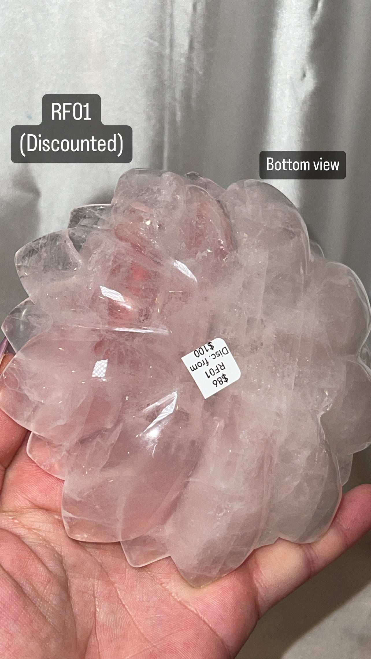 Rose Quartz AAA Lotus Plate