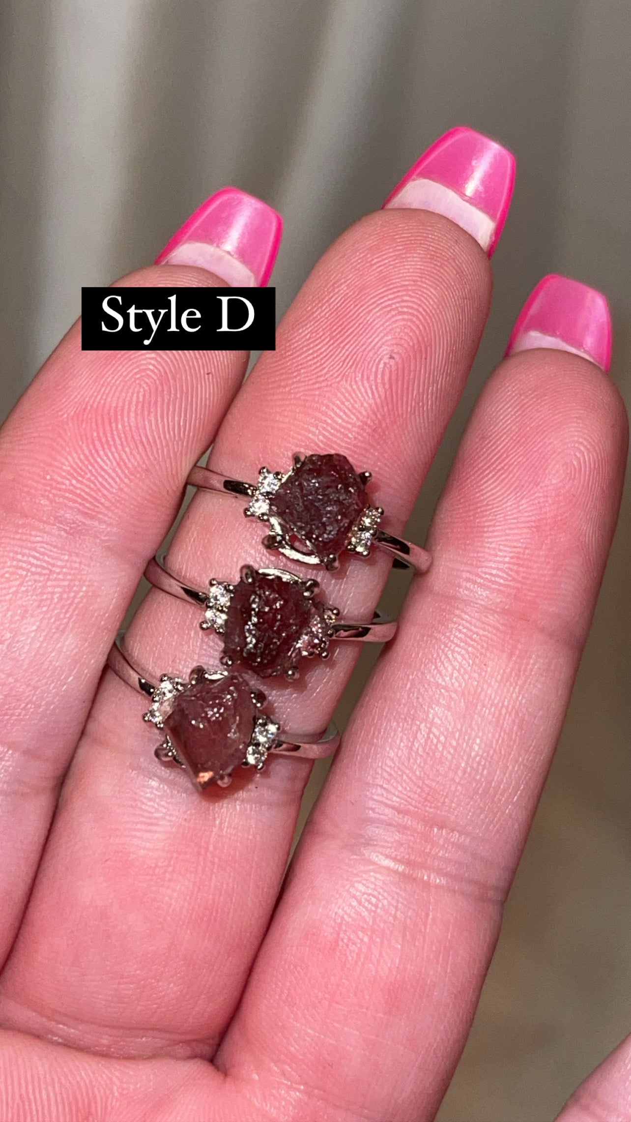 Pink Tourmaline Raw Adjustable Ring