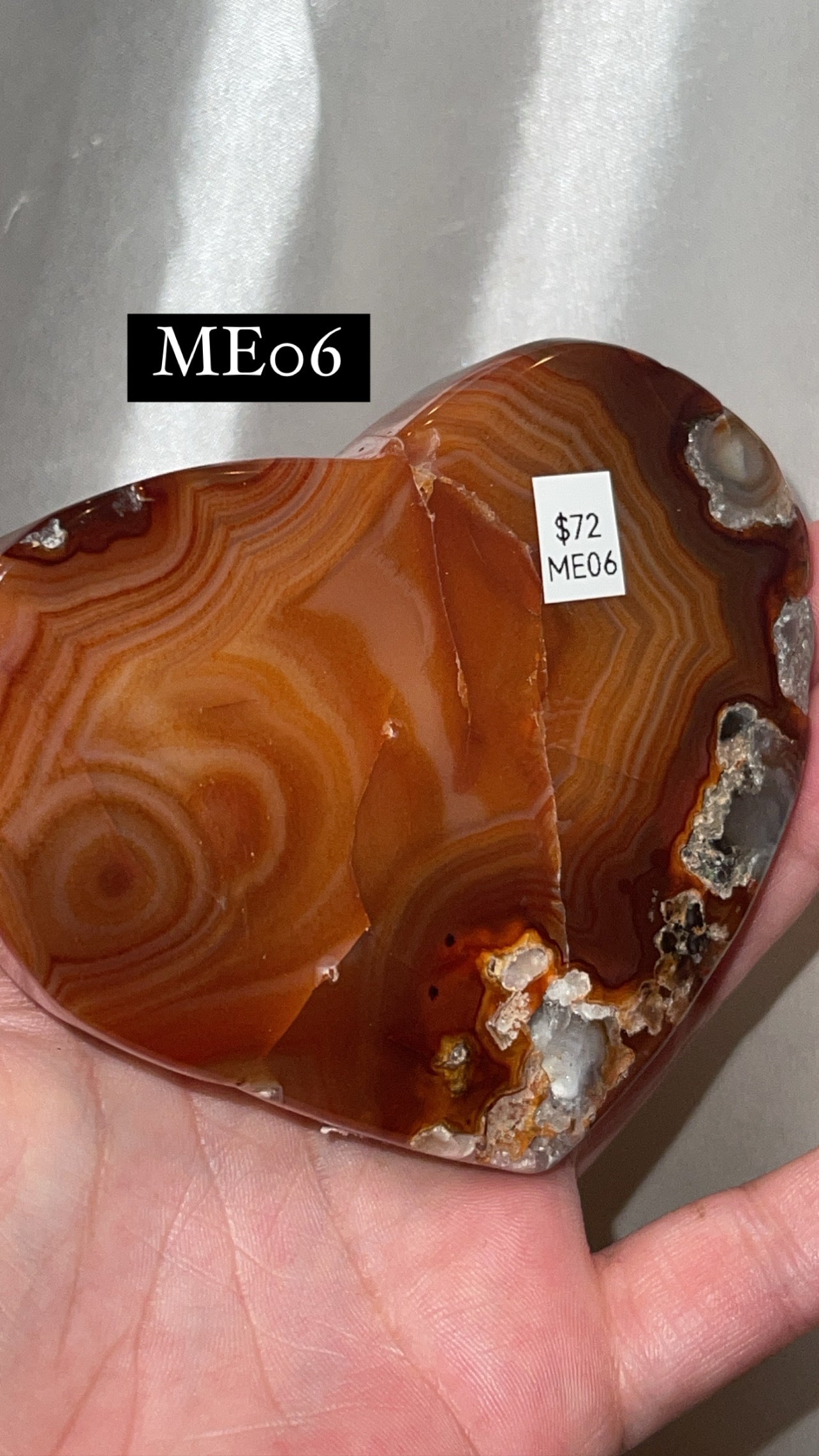 Druzy Carnelian Large Heart on Stand
