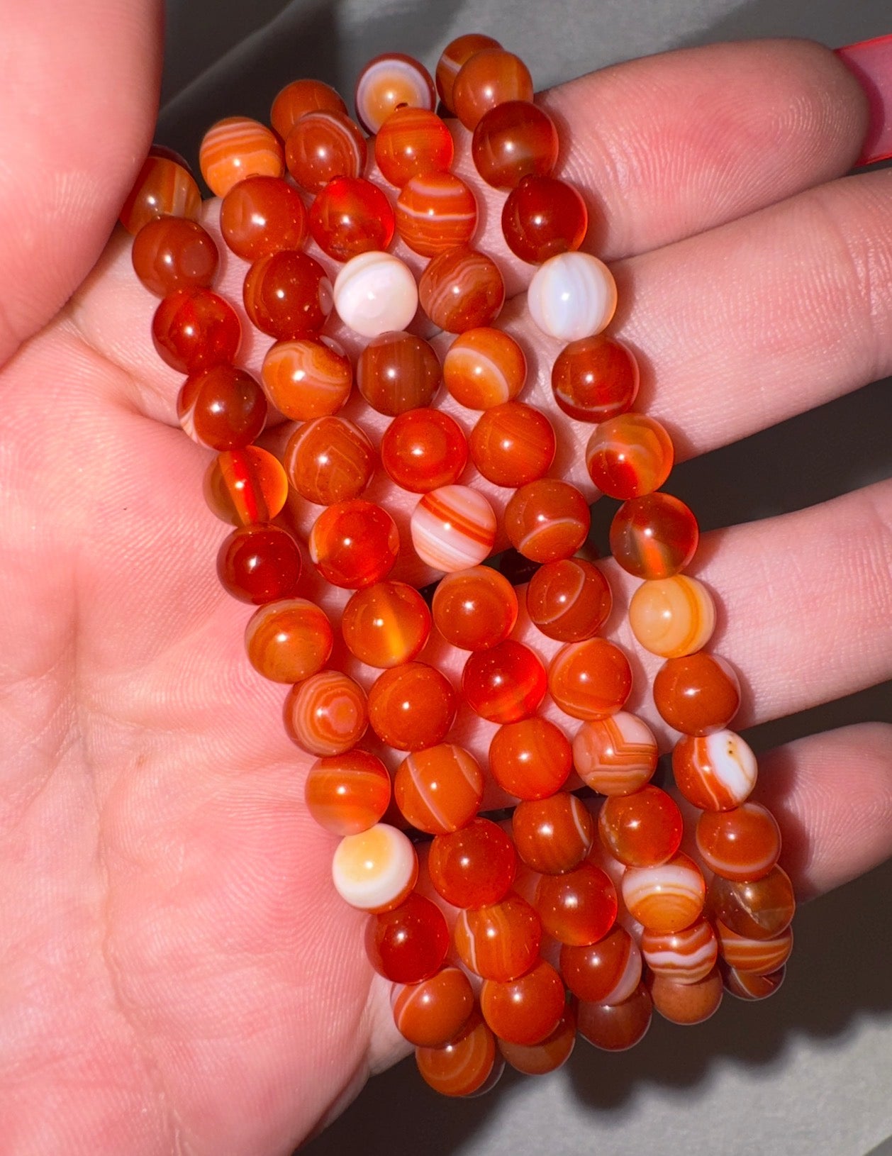Banded Carnelian 6mm Bracelet