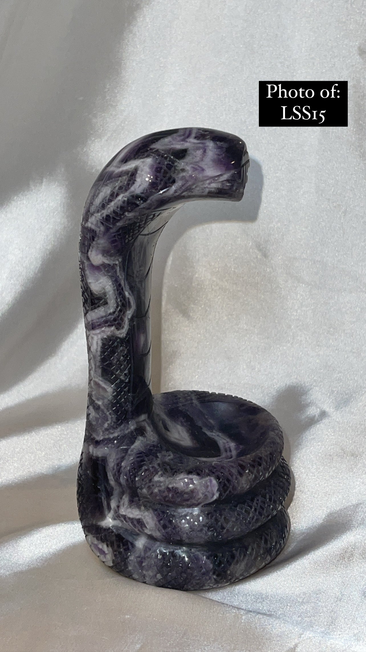 Dream Amethyst Large Snake Sphere Holder Carving
