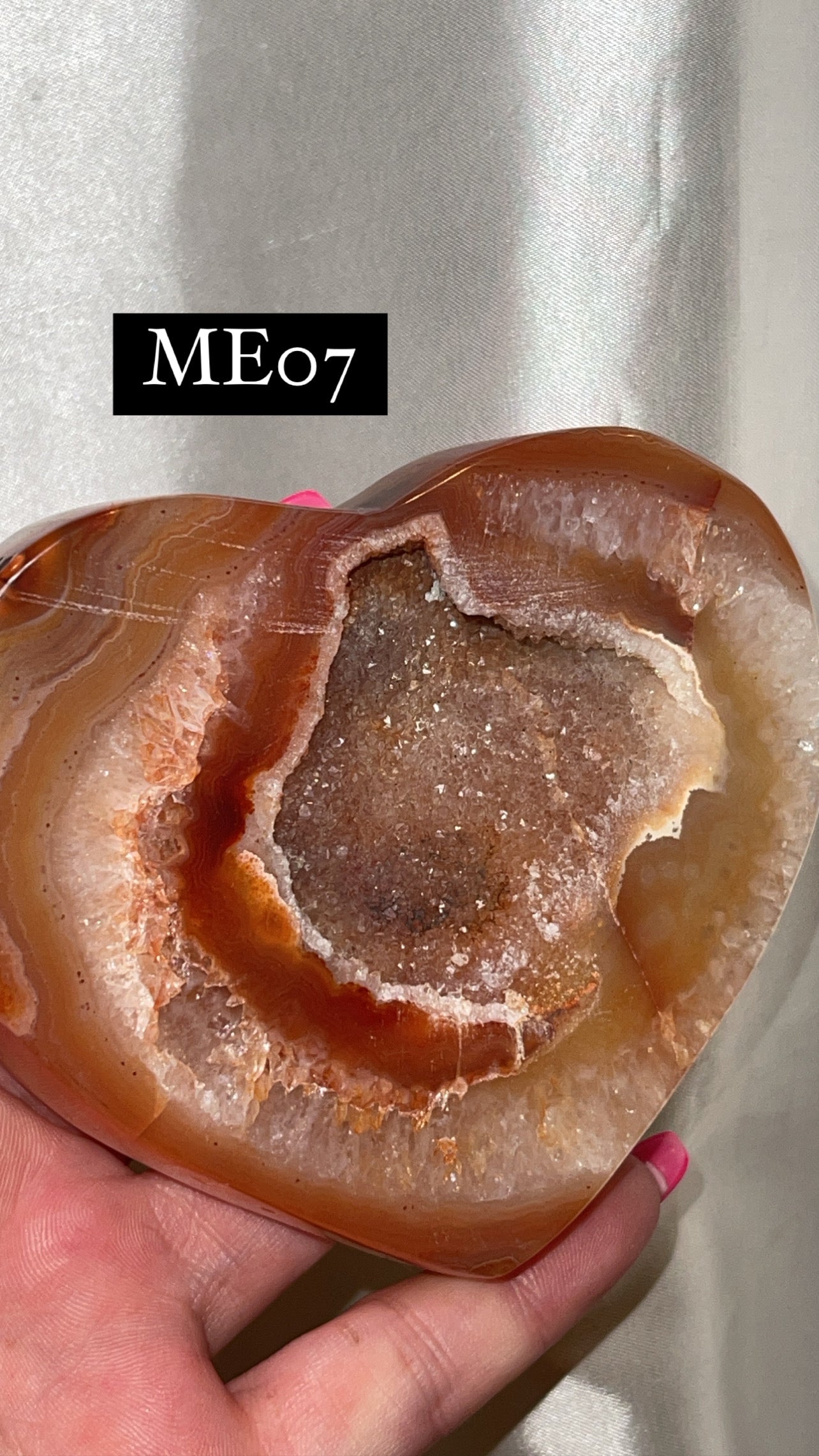 Druzy Carnelian Large Heart on Stand