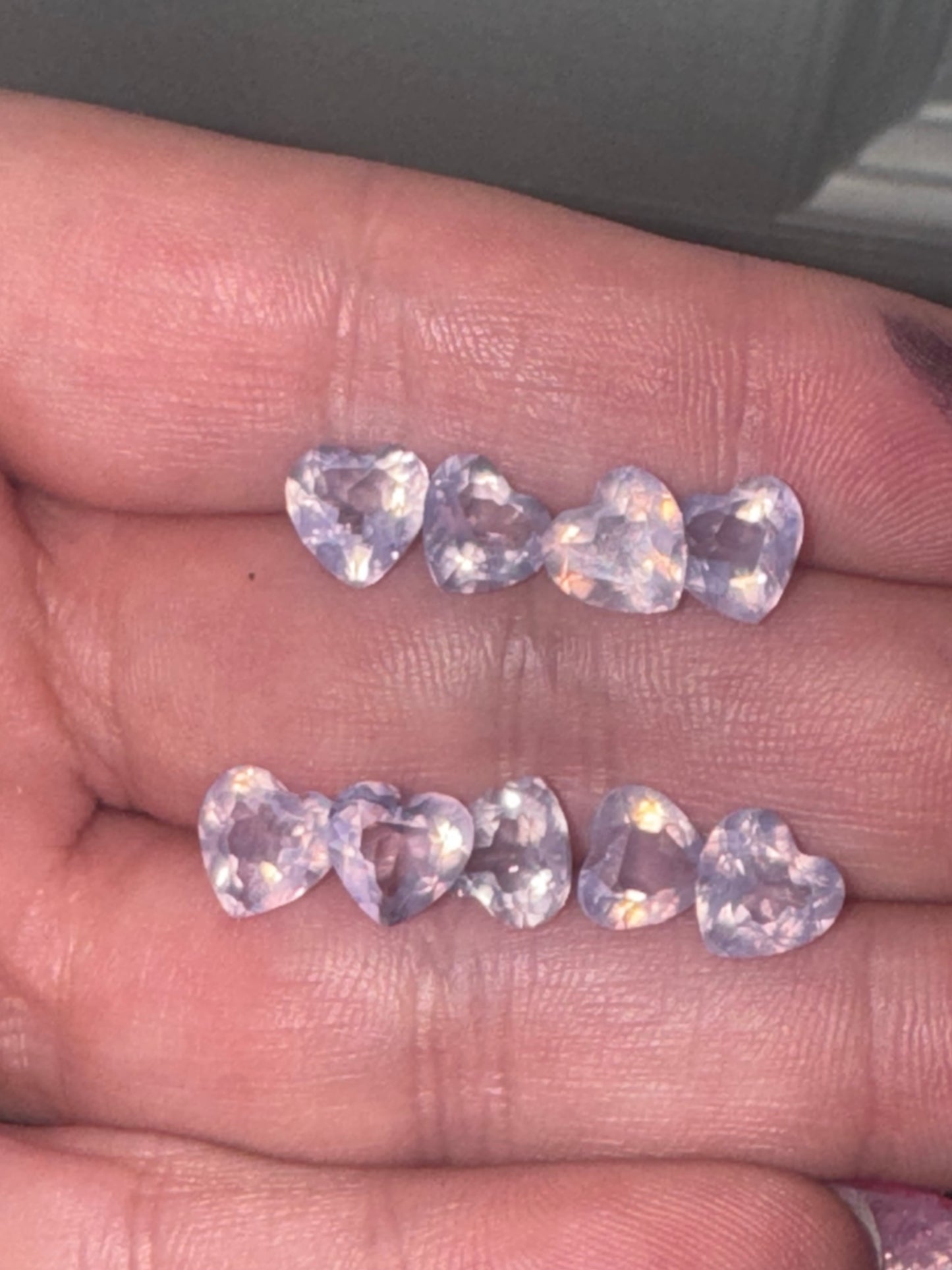 Lavender Moon Quartz AAA Faceted Heart