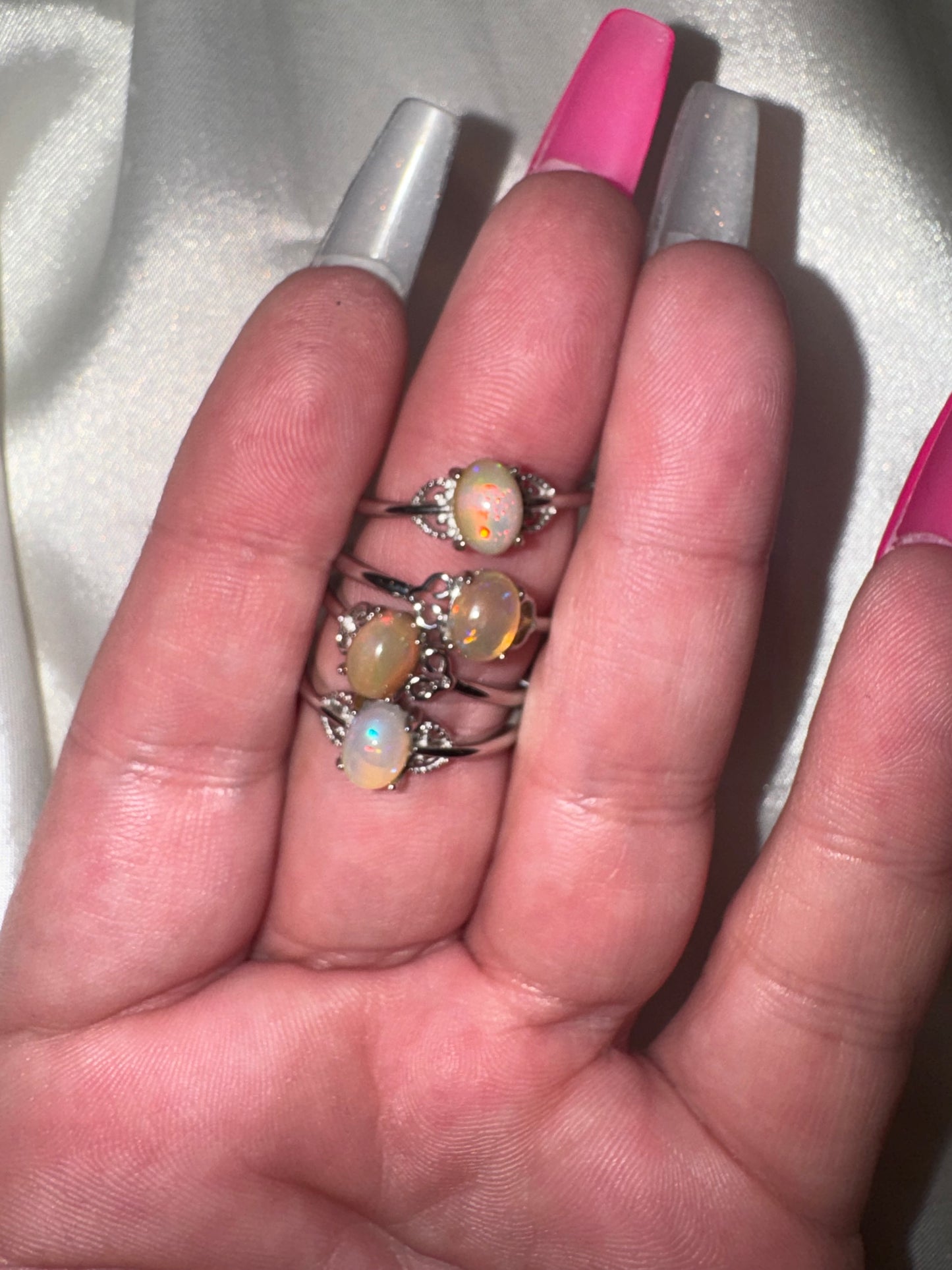 Welo Opal 925 Sterling Silver Adjustable ring