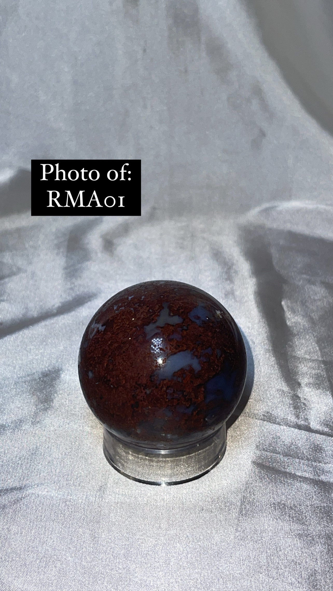 Rare Red Moss Agate Orca Agate Large Sphere