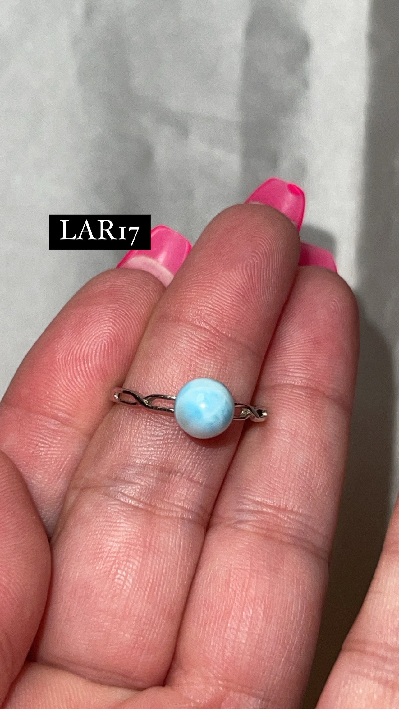 Larimar AAA 925 Sterling Silver Adjustable Ring (Choose Your Own)