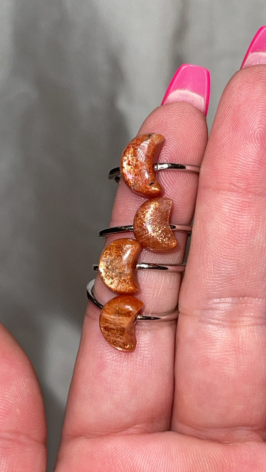 Sunstone AAA 925 Sterling Silver Adjustable Ring (Choose Your Own!)