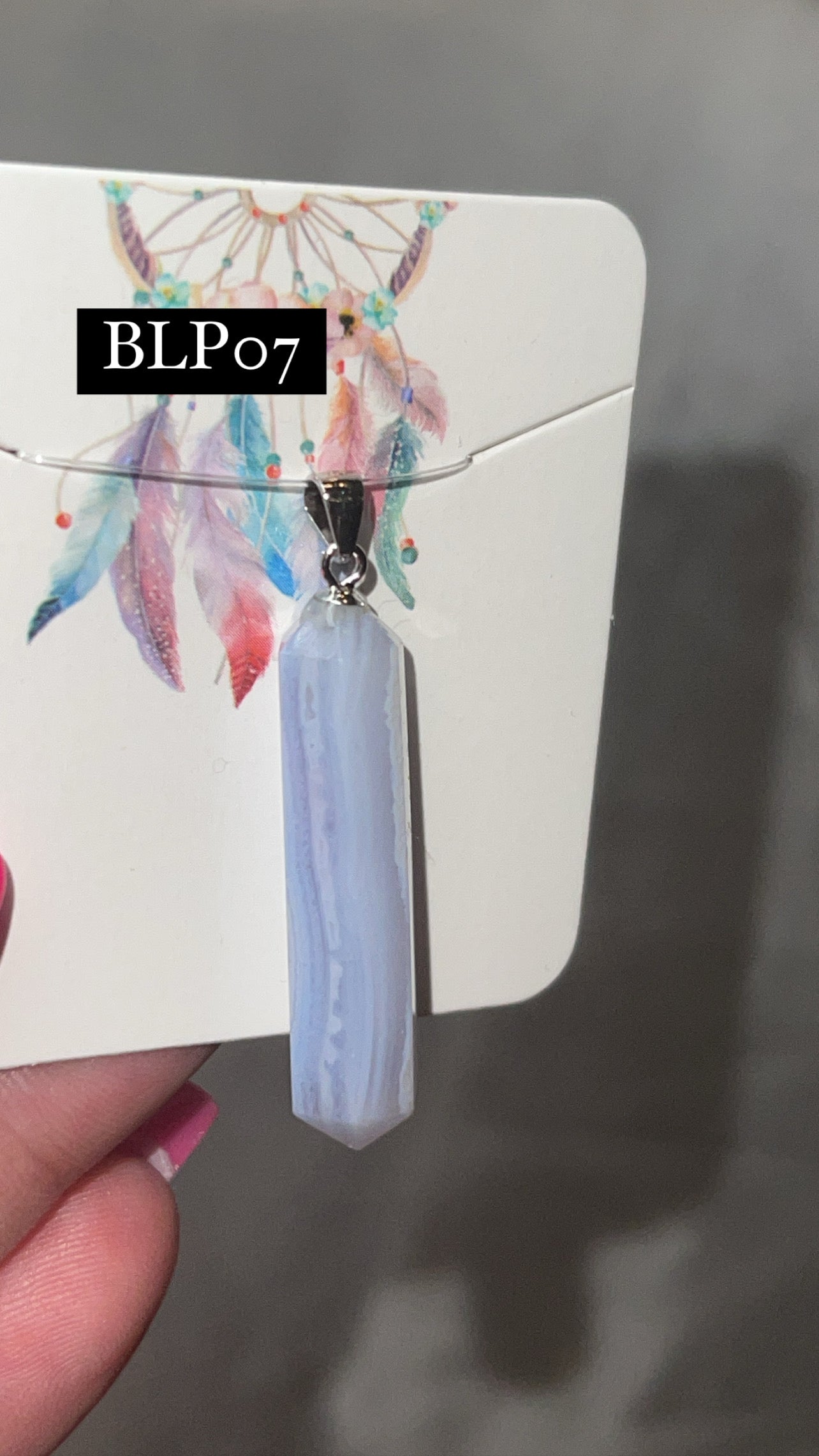 Blue Lace Agate 925 Sterling Silver Pendant (Choose Your Own)