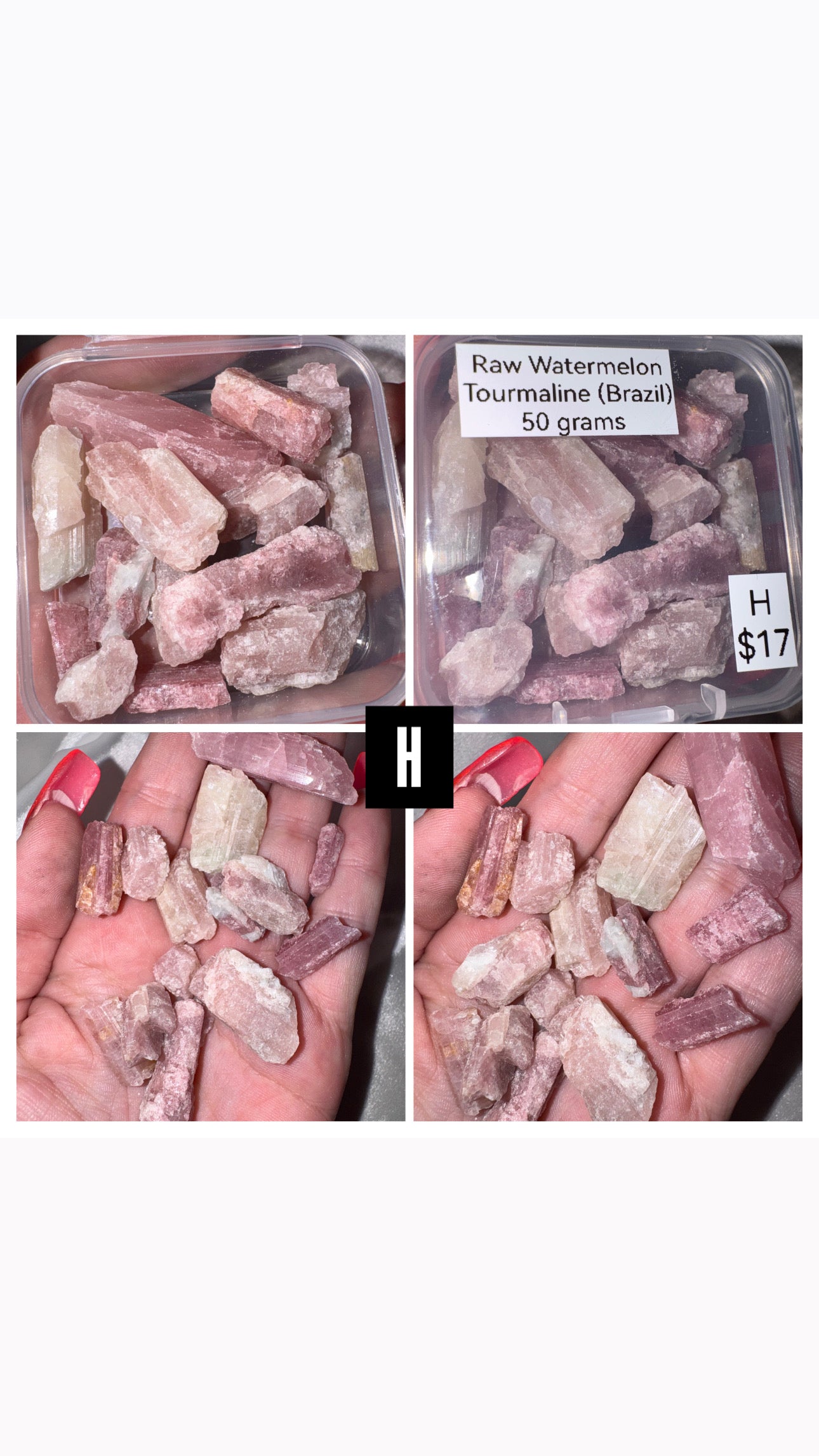 Watermelon Tourmaline Raw Bundle Box