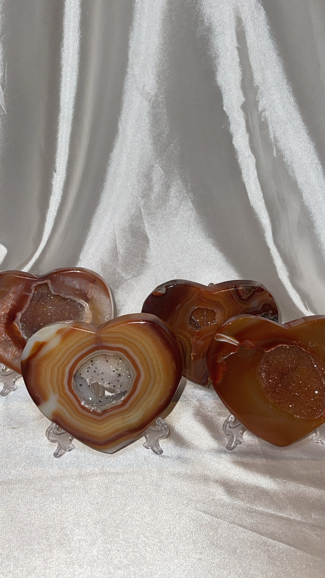 Druzy Carnelian Large Heart on Stand