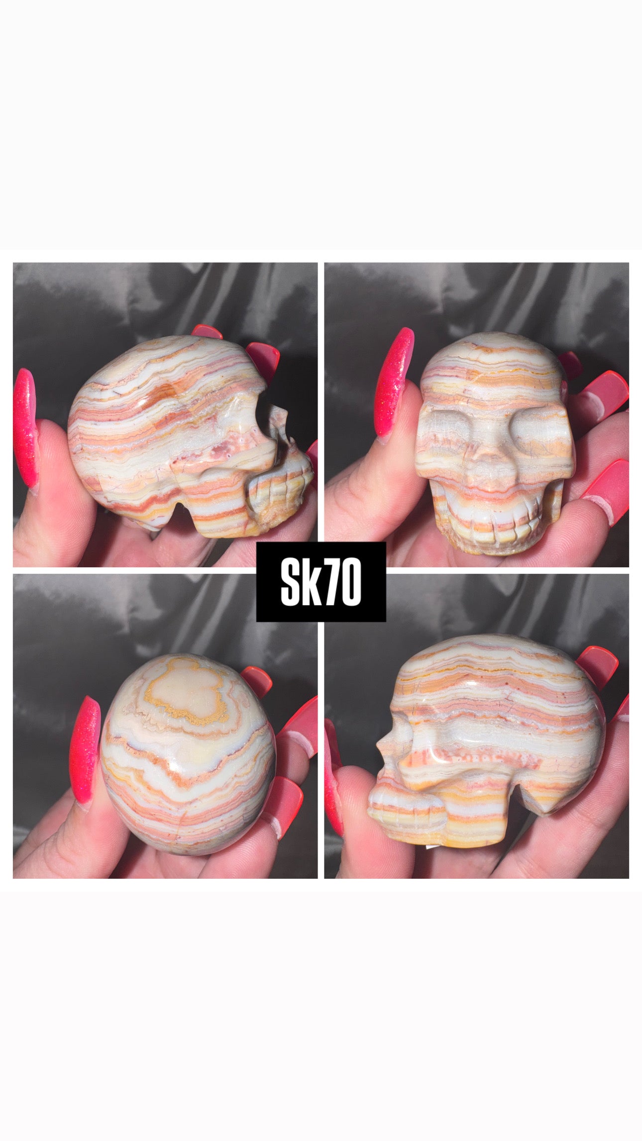 Mexican Crazy Lace Agate Skull