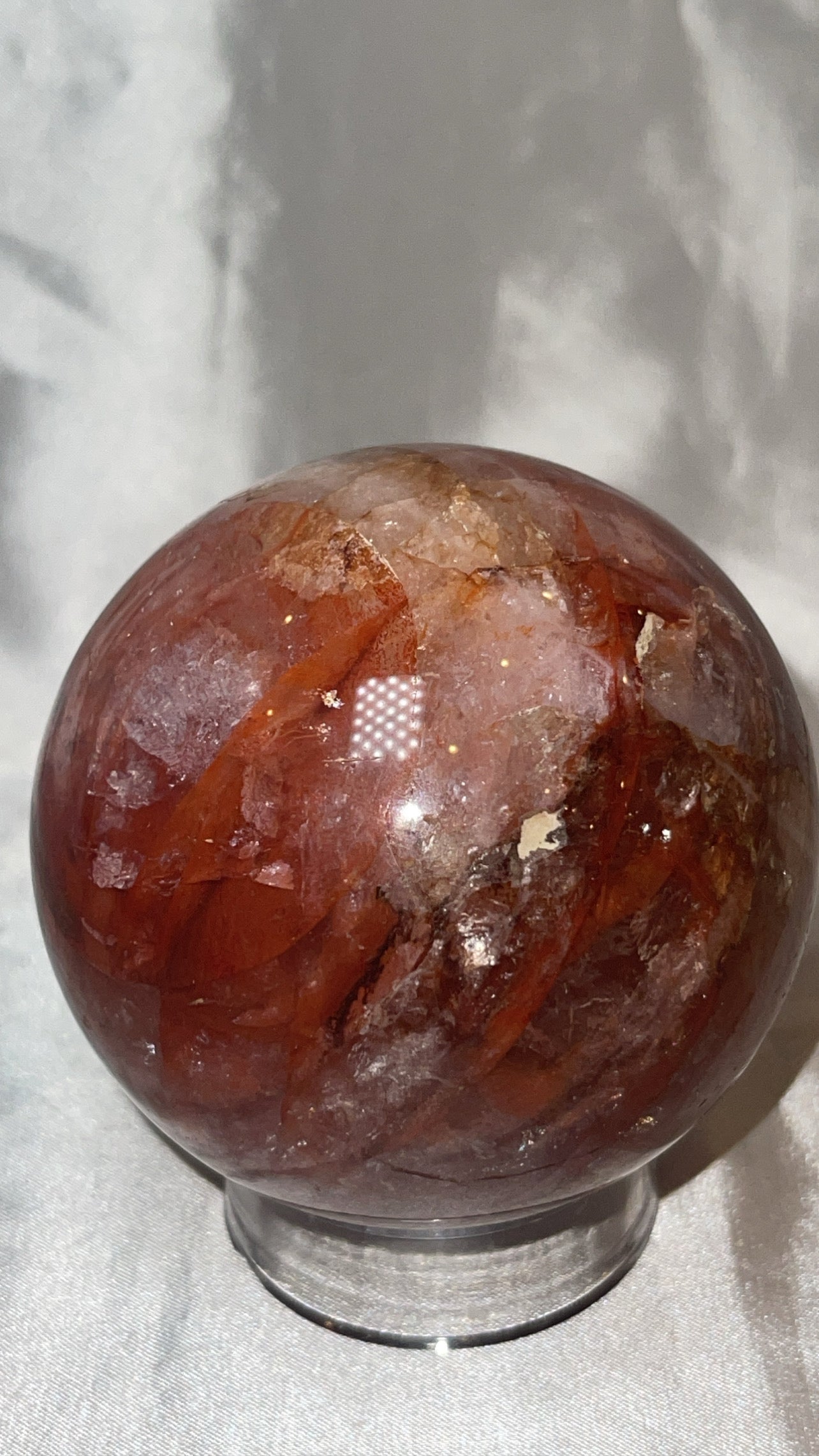 Hematoid Star Rose Quartz Large Sphere (75mm)