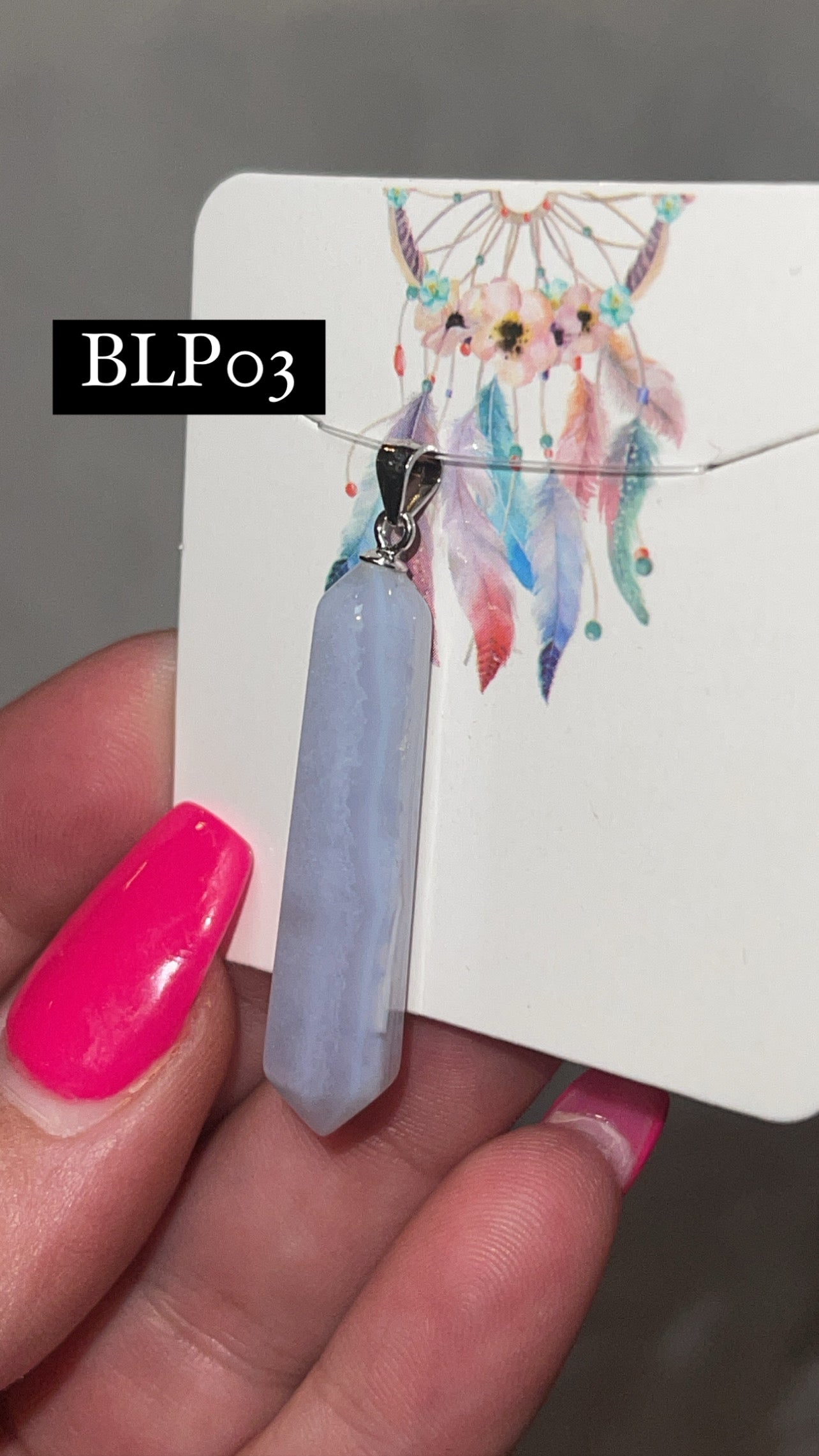 Blue Lace Agate 925 Sterling Silver Pendant (Choose Your Own)