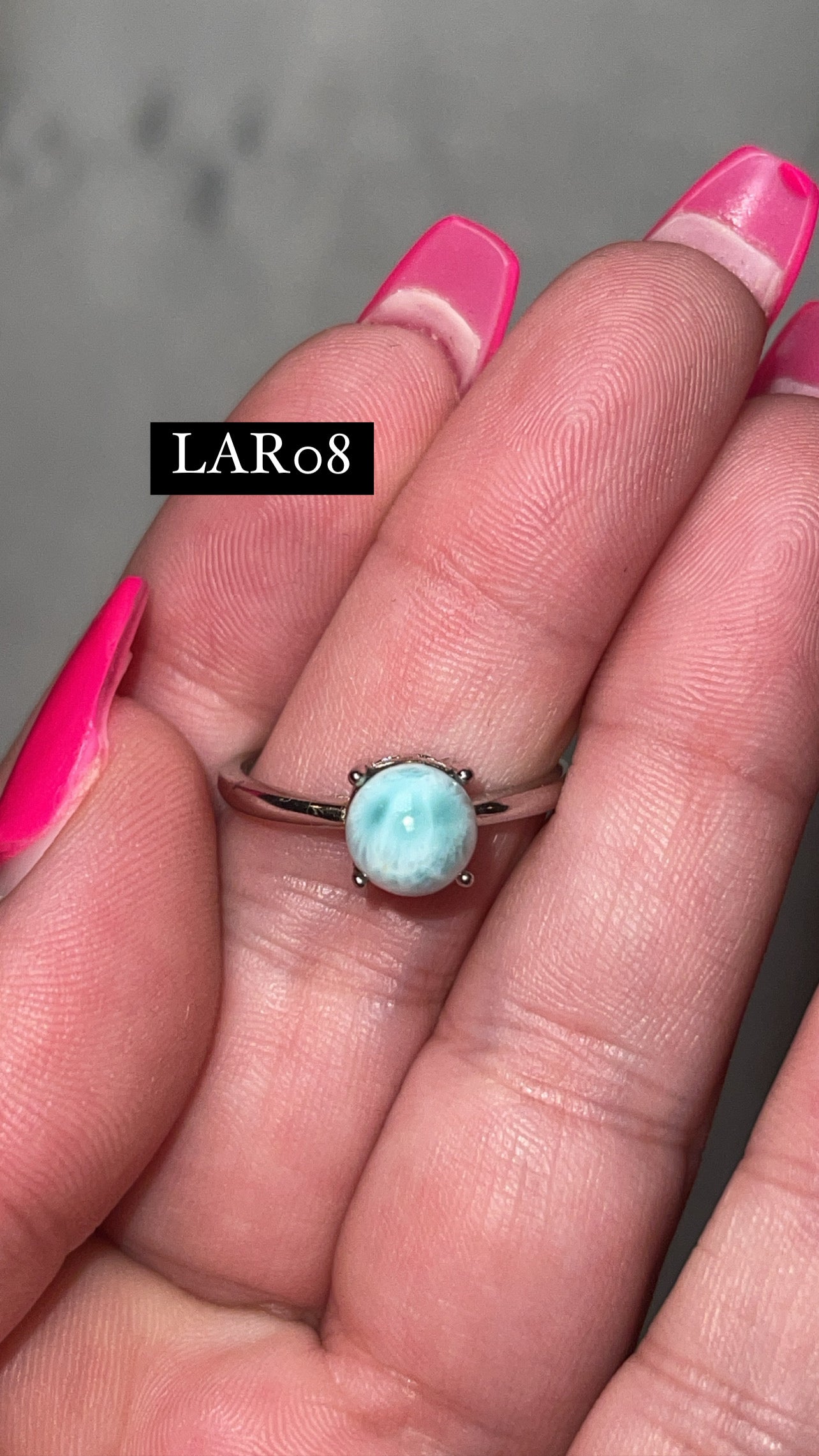 Larimar AAA 925 Sterling Silver Adjustable Ring (Choose Your Own)