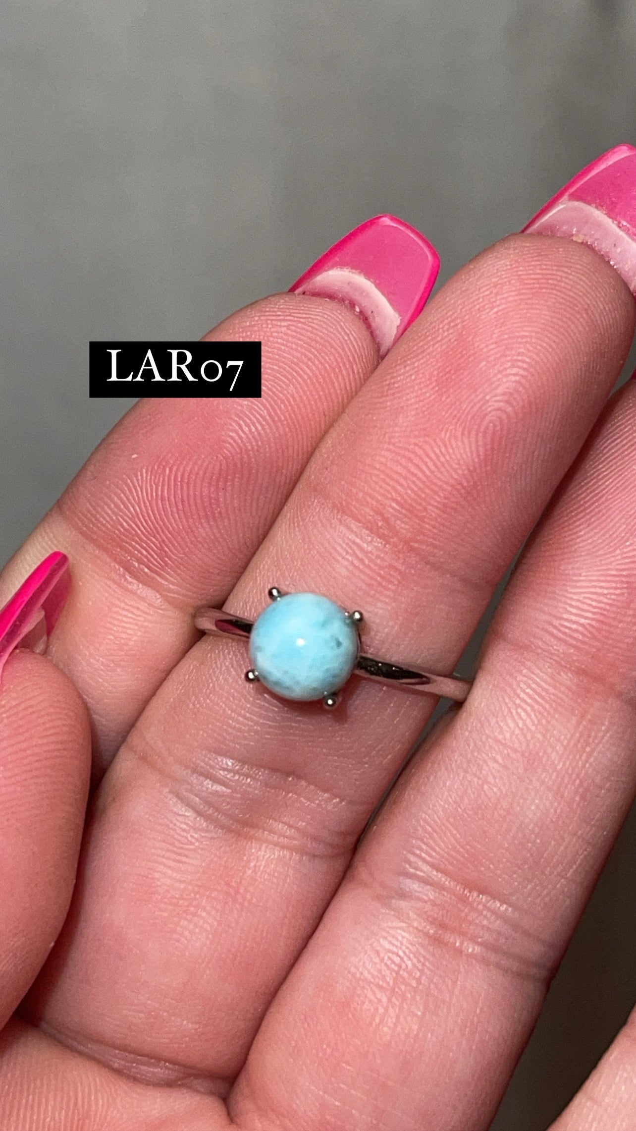 Larimar AAA 925 Sterling Silver Adjustable Ring (Choose Your Own)