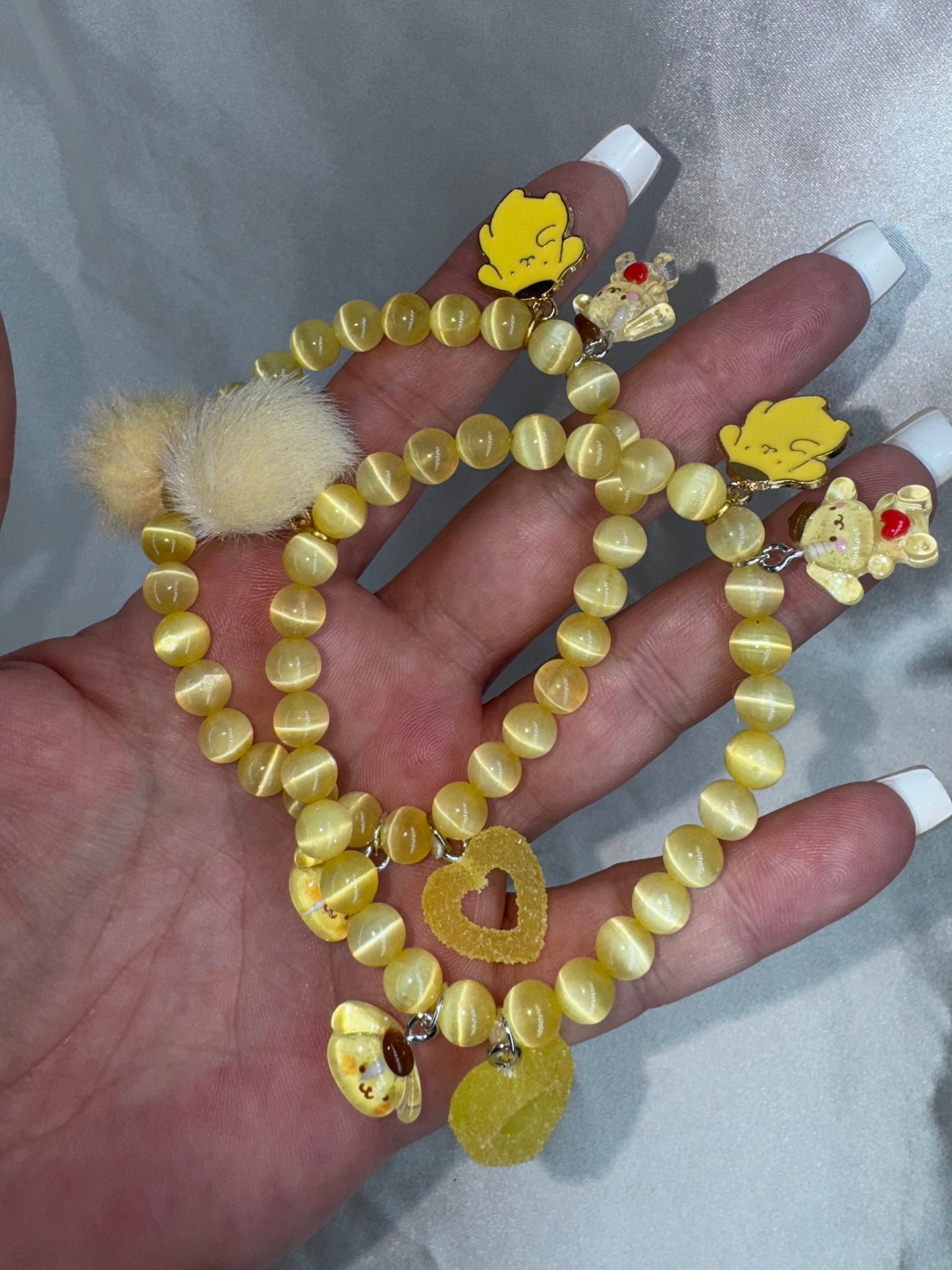 Pompompurin Yellow Selenite 6mm Bracelet