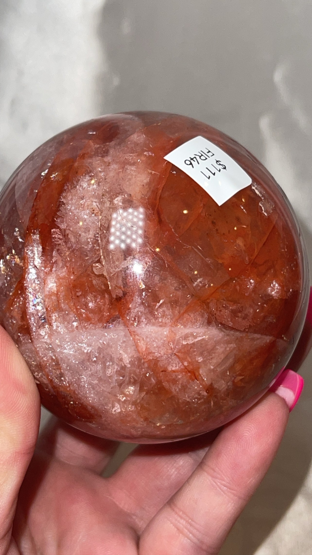 Hematoid Star Rose Quartz Large Sphere (75mm)