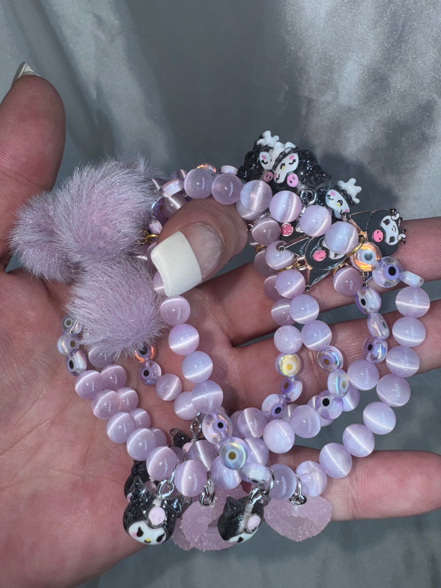 Kuromi Purple Selenite 6mm Bracelet