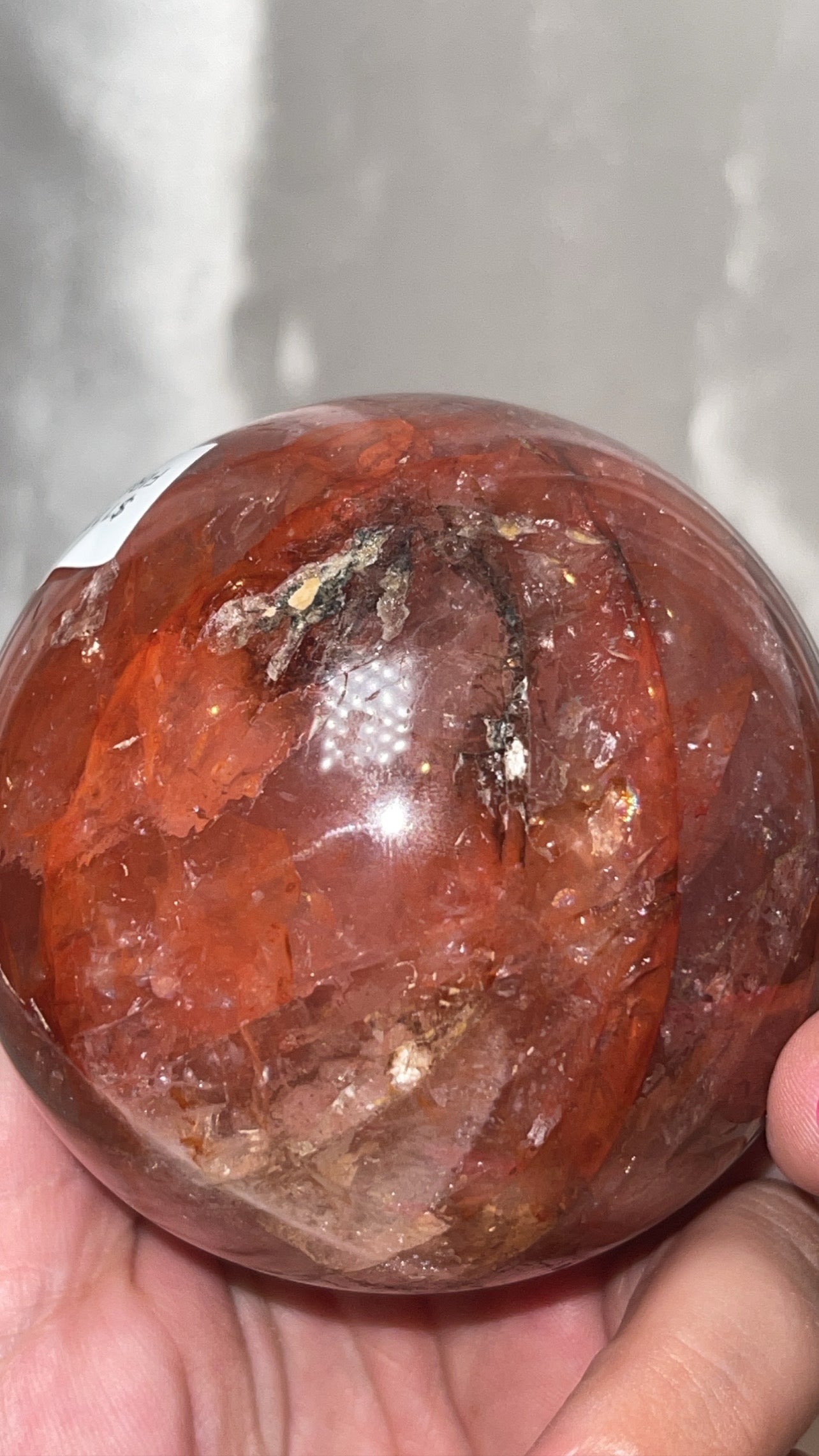 Hematoid Star Rose Quartz Large Sphere (75mm)