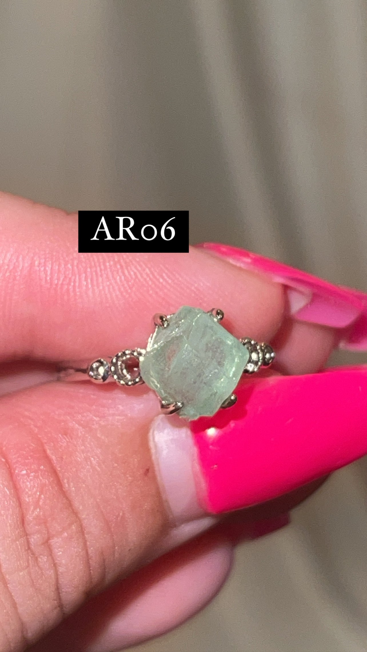 Aquamarine Raw Adjustable Ring (Choose Your Own)
