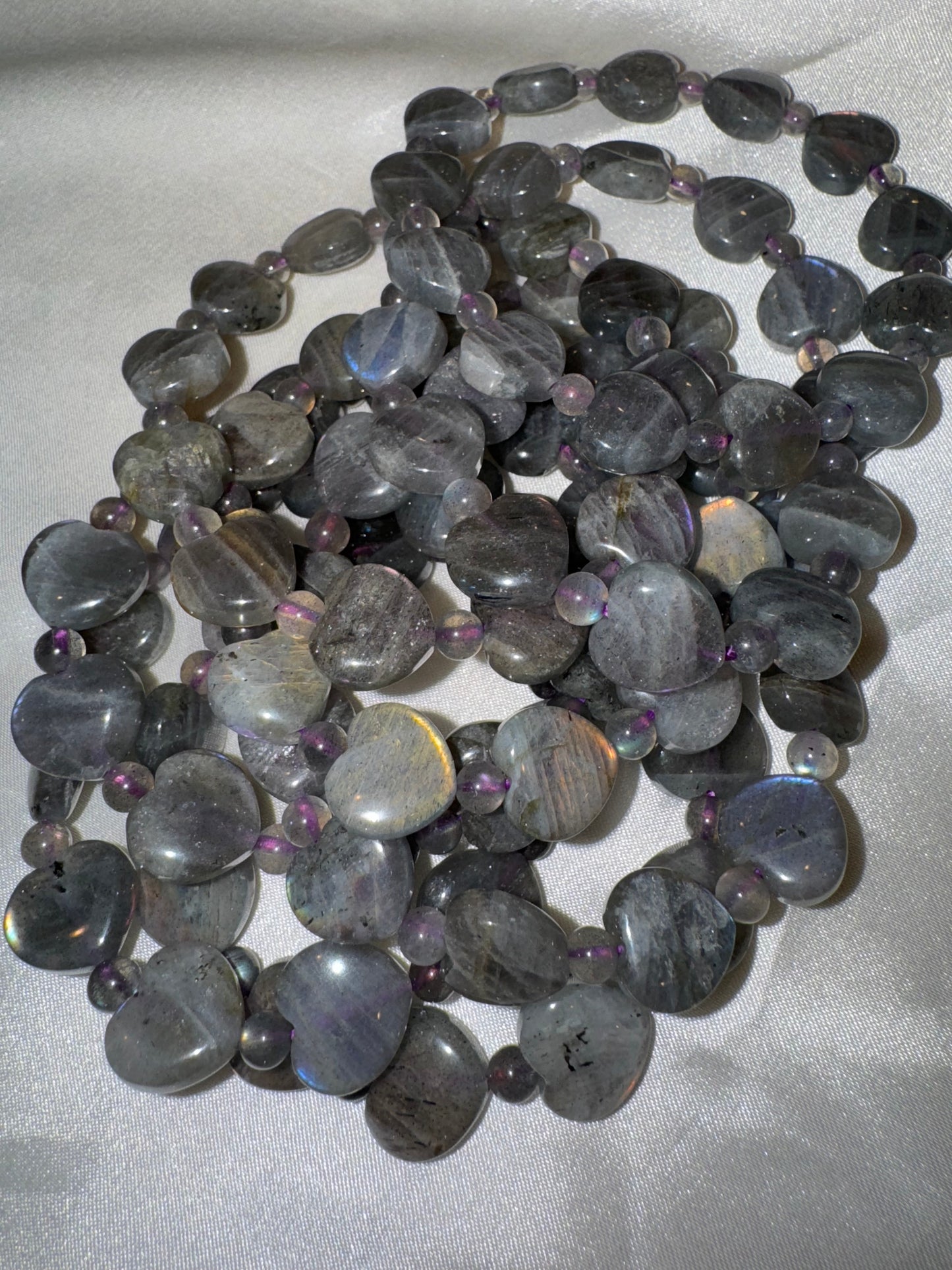 Purple Labradorite Heart Bracelet