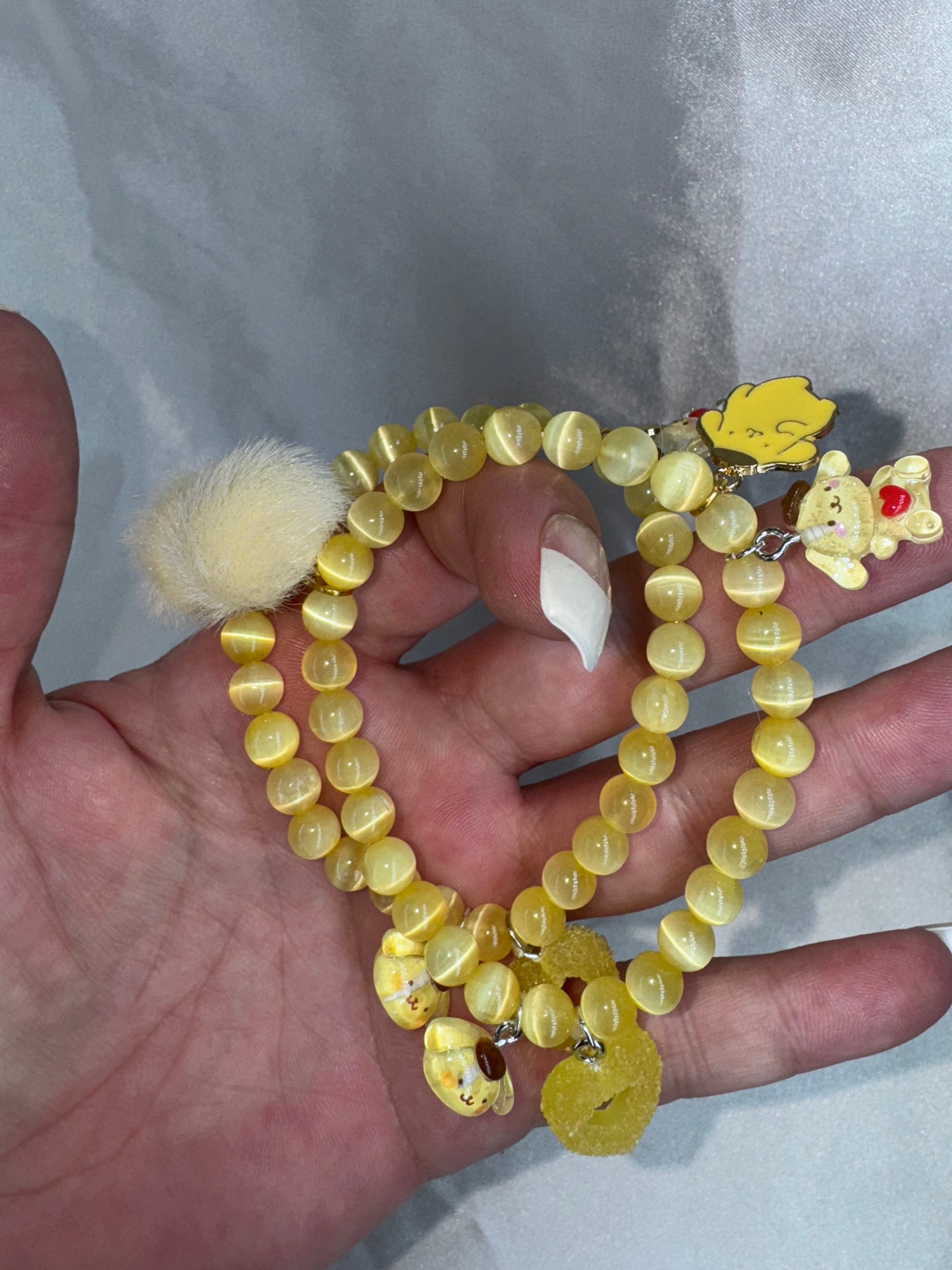 Pompompurin Yellow Selenite 6mm Bracelet