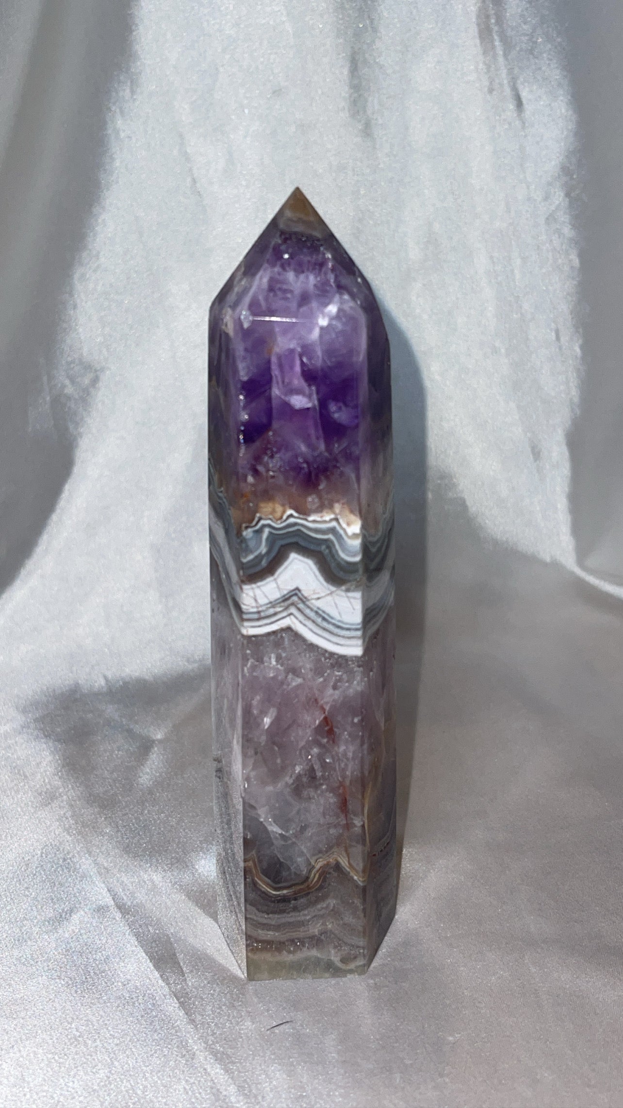 Amethyst Banded Agate Large Tower