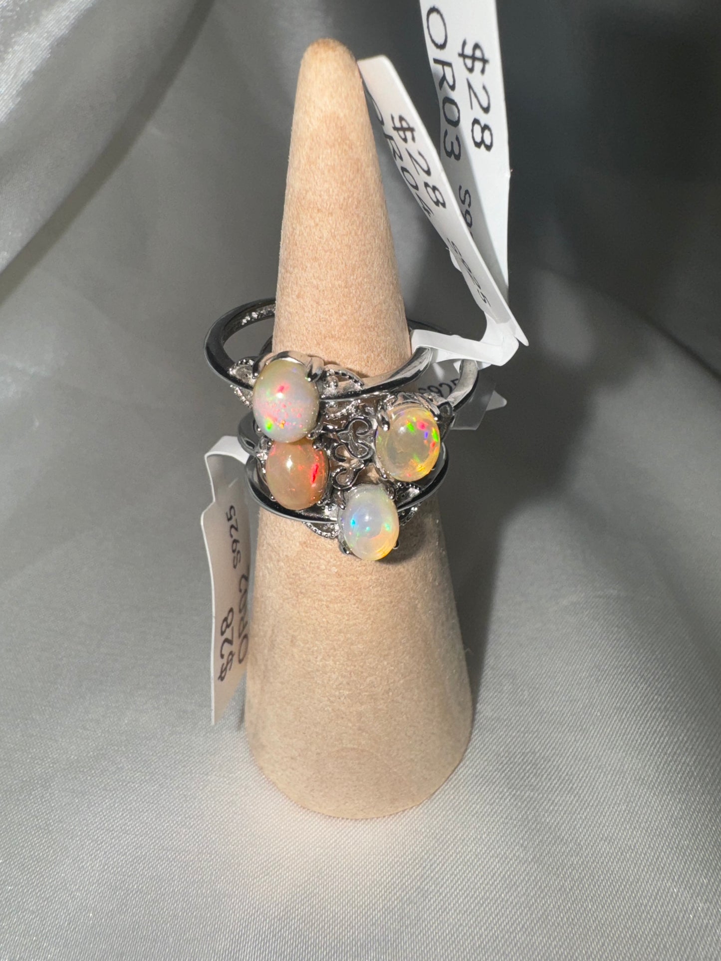 Welo Opal 925 Sterling Silver Adjustable ring