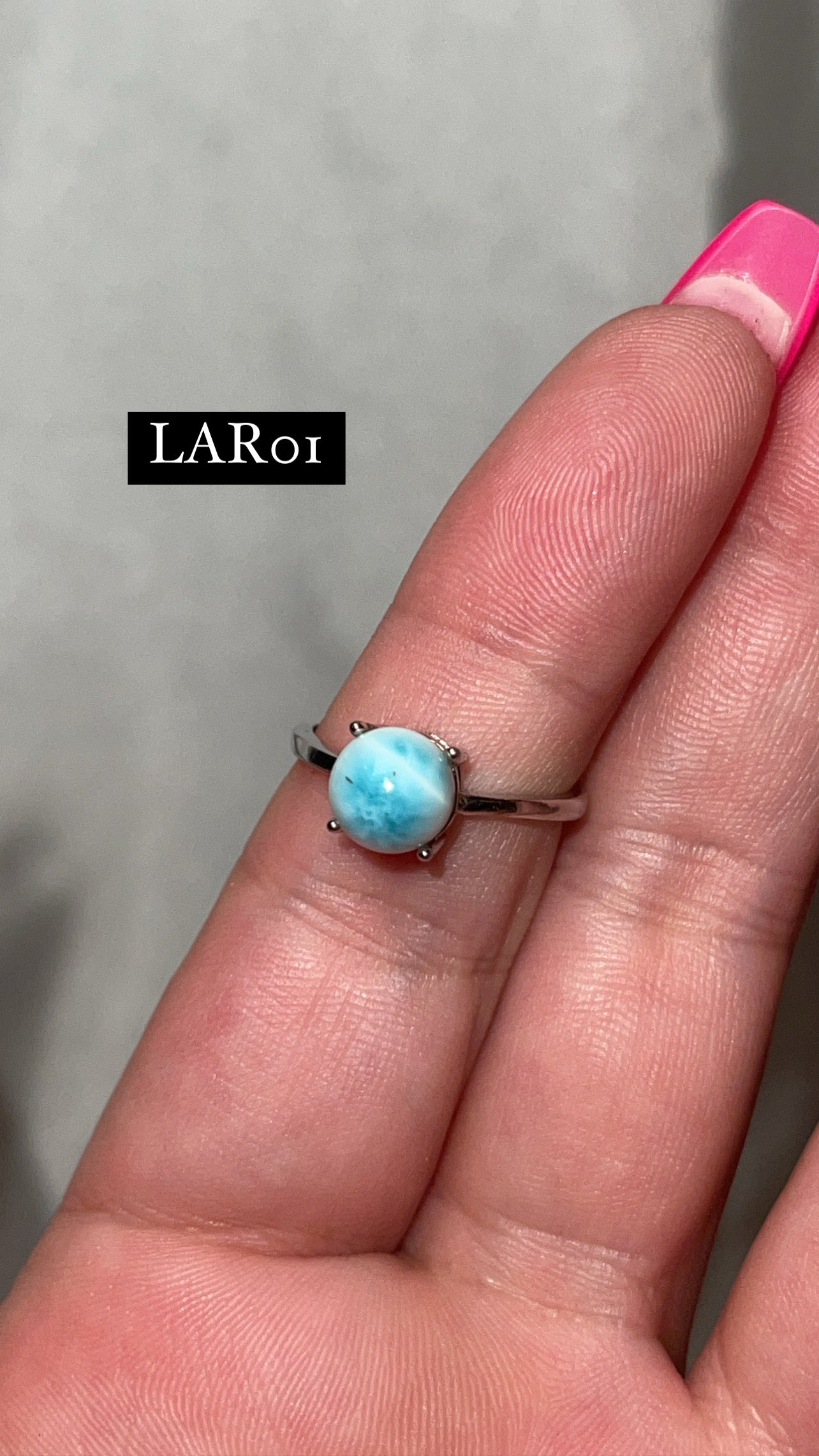 Larimar AAA 925 Sterling Silver Adjustable Ring (Choose Your Own)