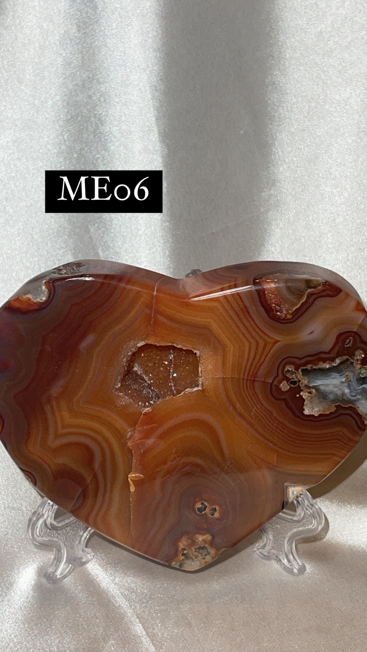 Druzy Carnelian Large Heart on Stand