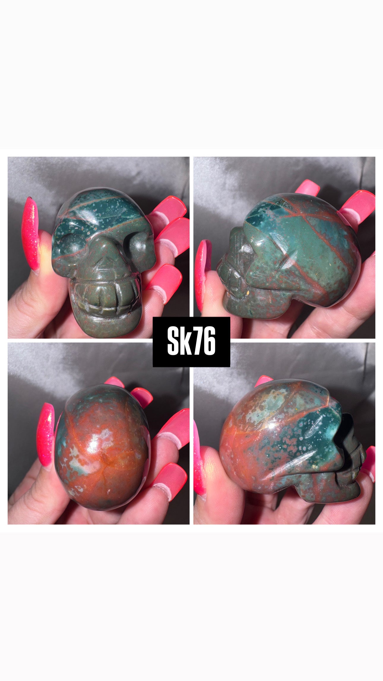 Ocean Jasper Moss Agate AAA Skull