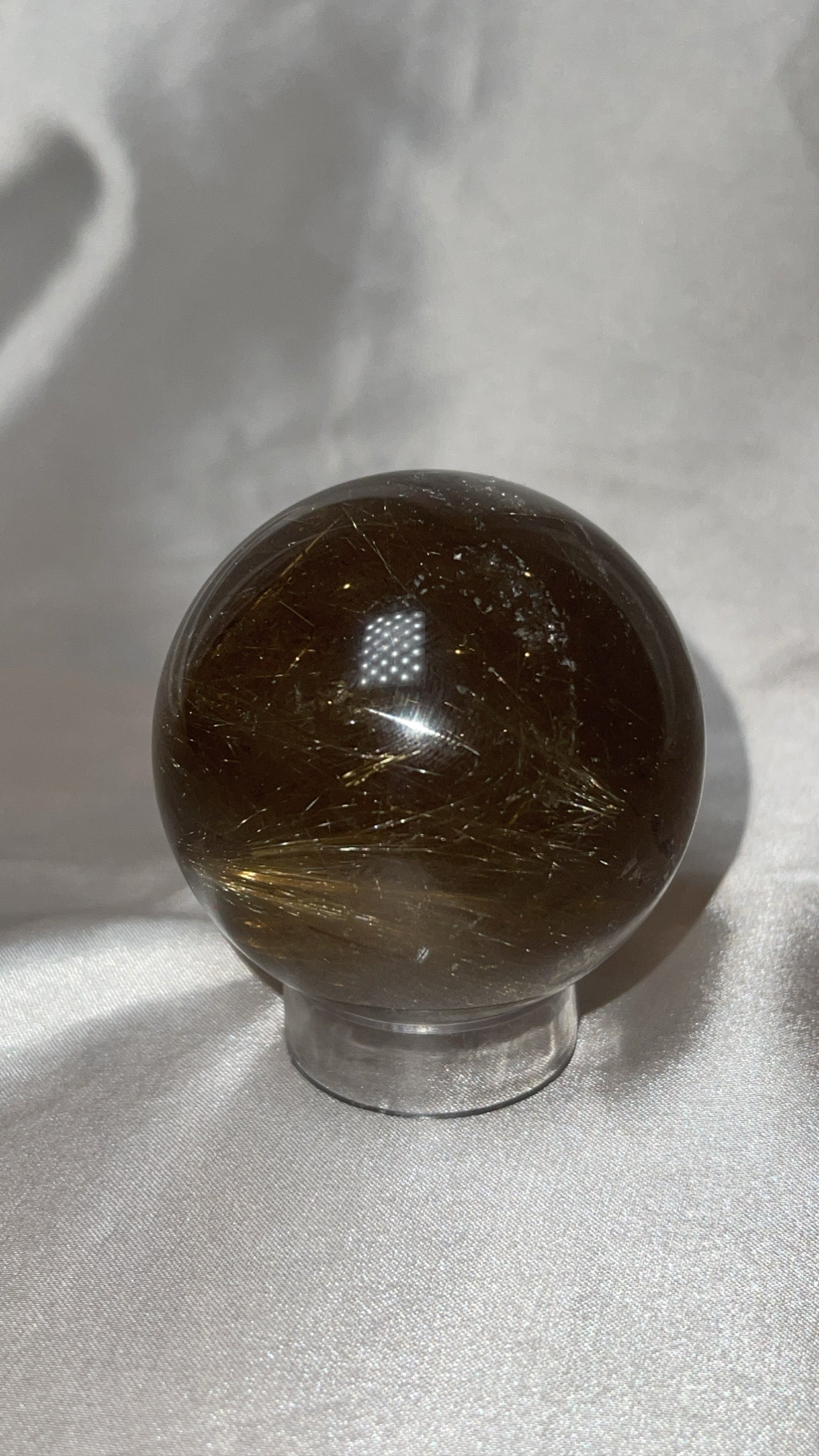 Smoky Gold Rutile Quartz Sphere (55mm)