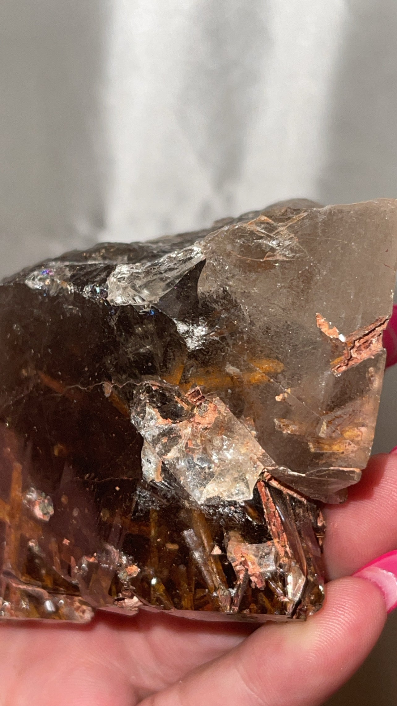 Rare Red Epidote Smoky Quartz AAA Large Raw Point