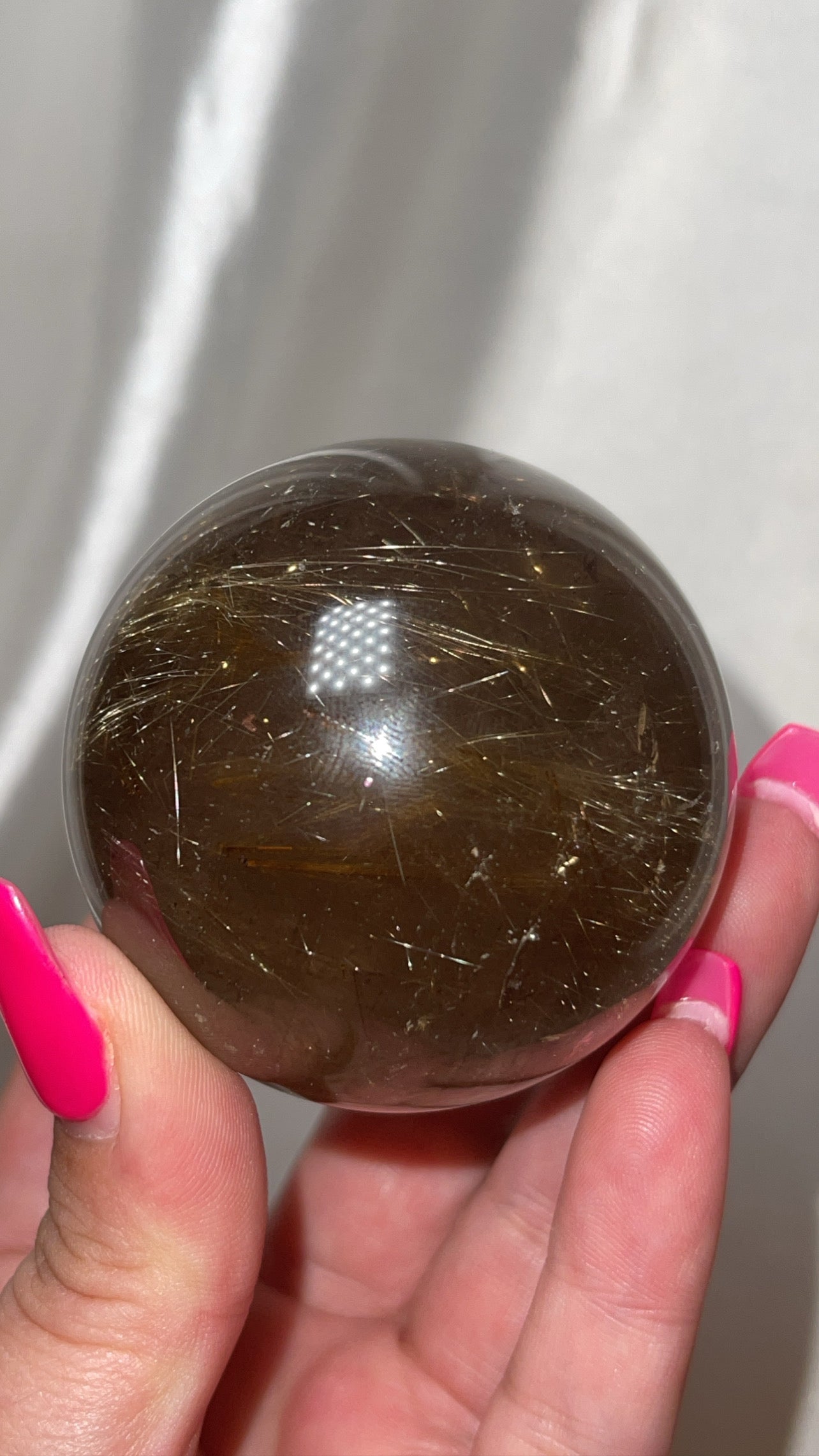 Smoky Gold Rutile Quartz Sphere (55mm)