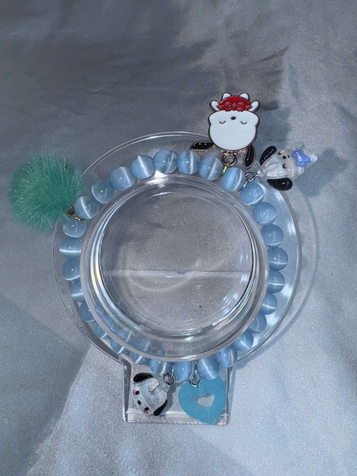 Pochacco Blue Selenite 6mm Bracelet