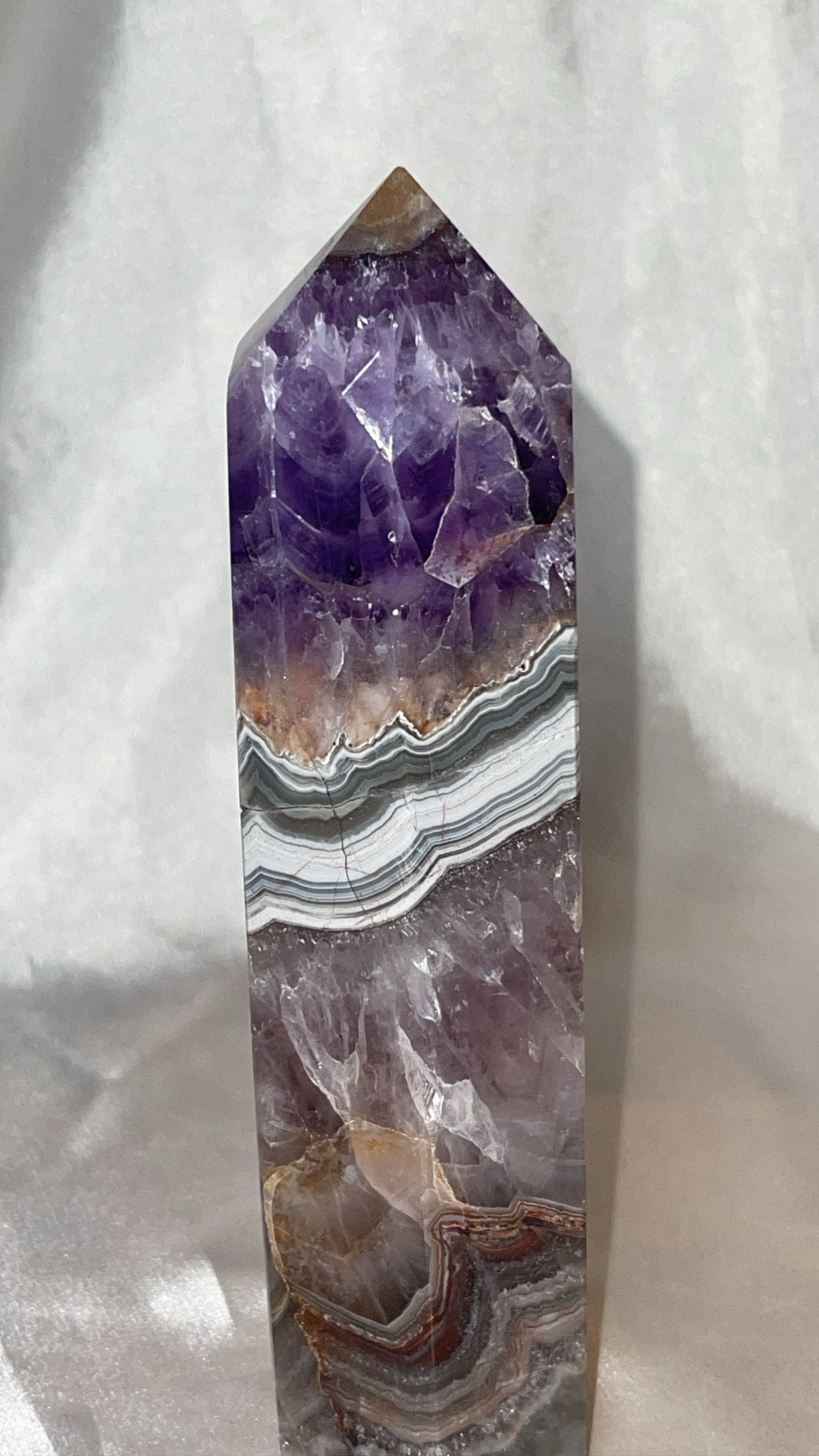 Amethyst Banded Agate Large Tower
