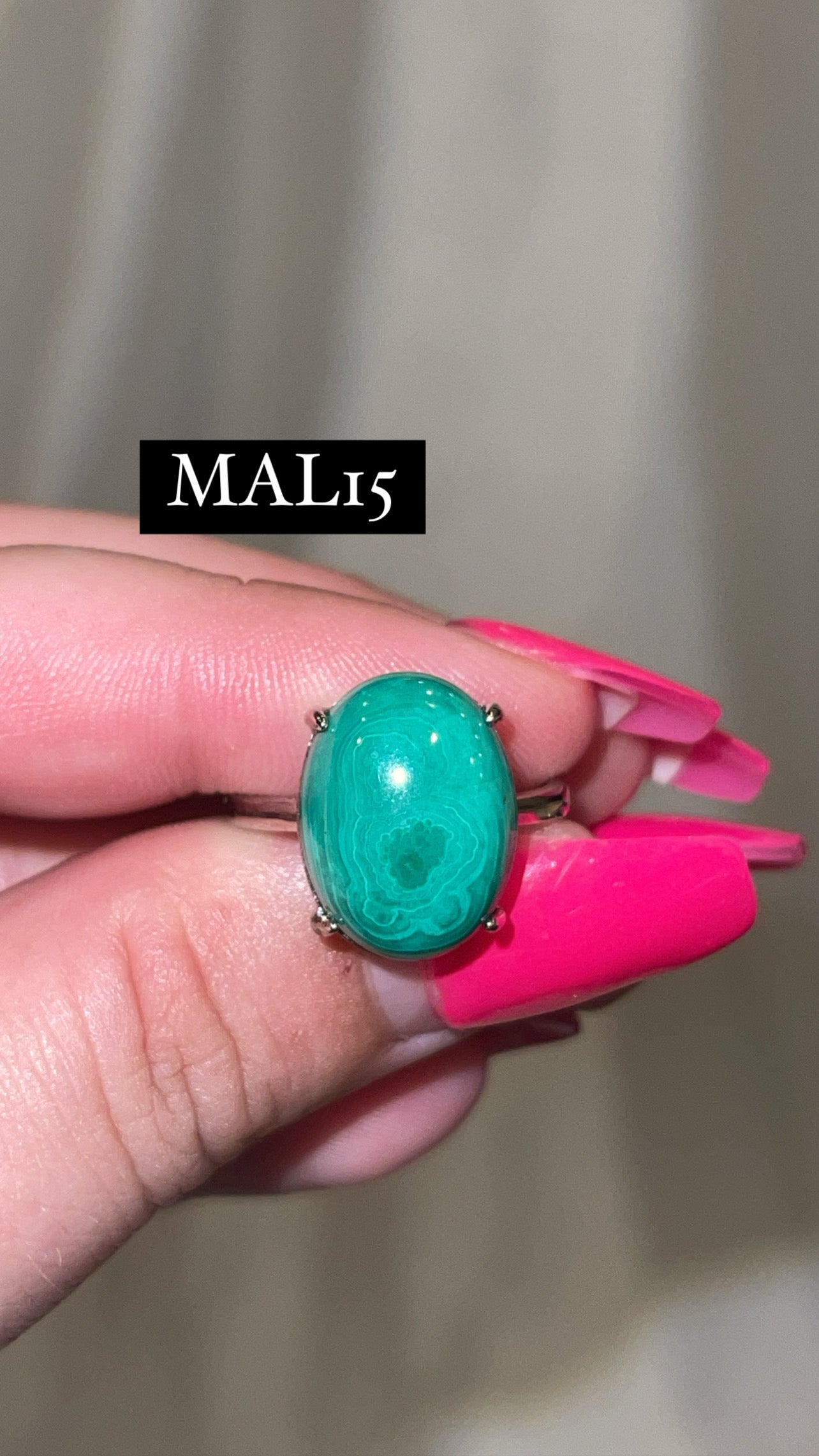 Malachite AAA Adjustable Ring (Choose Your Own)
