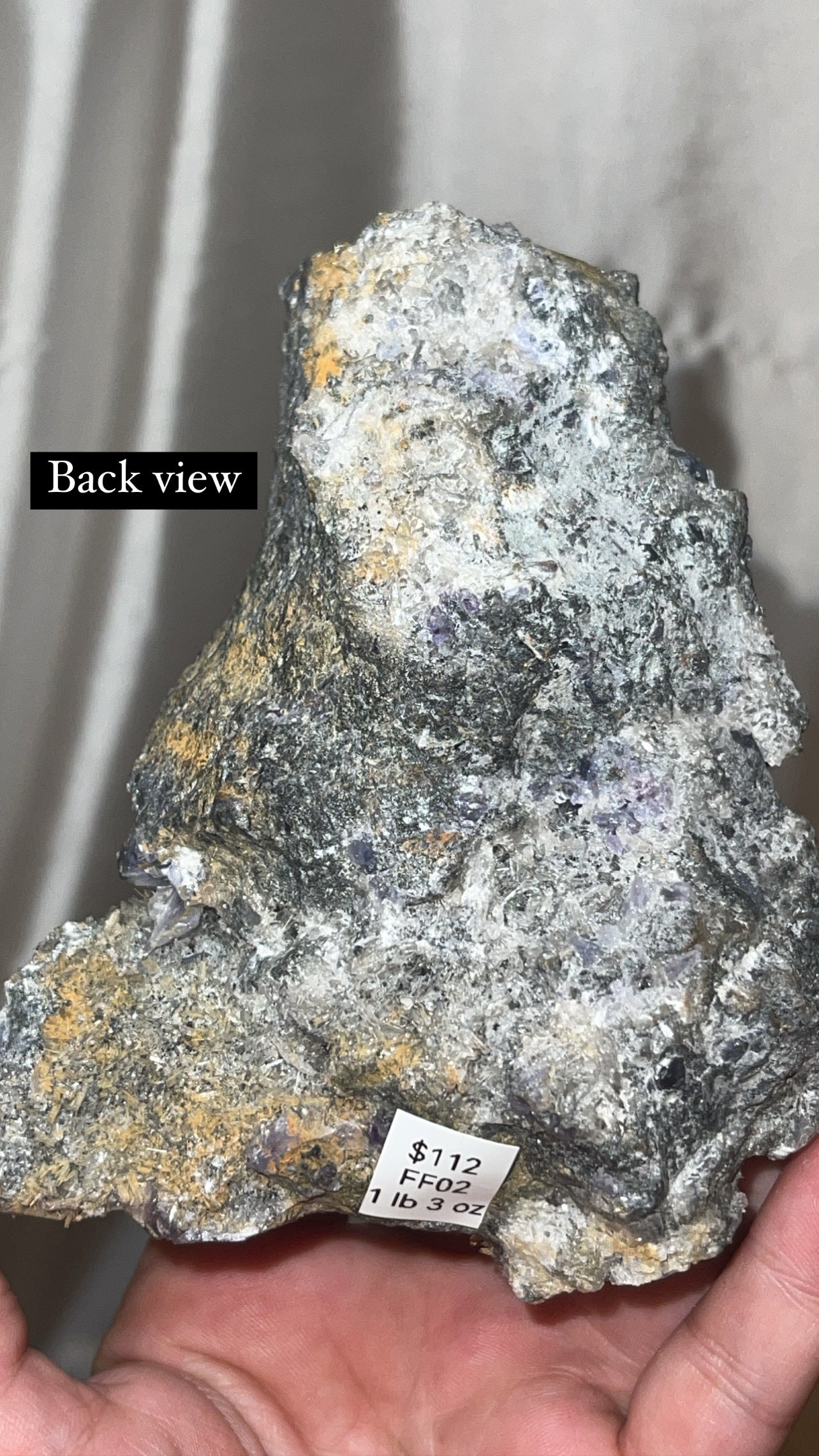 Fujian Indigo Fluorite with Needle Quartz Large Specimen with stand