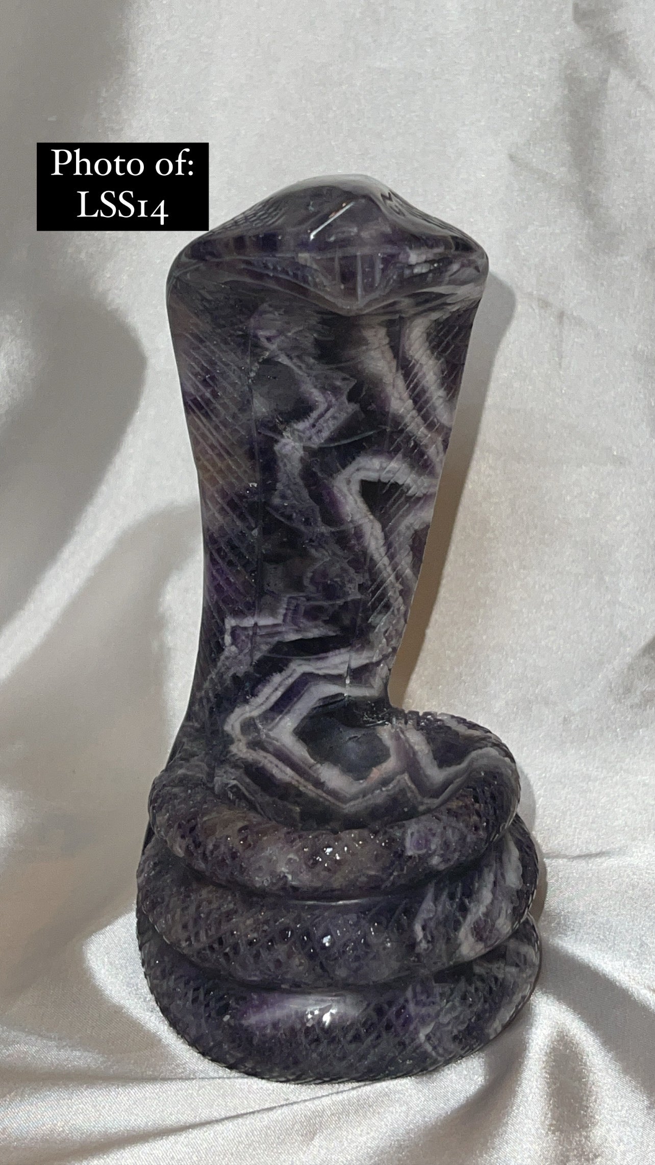 Dream Amethyst Large Snake Sphere Holder Carving
