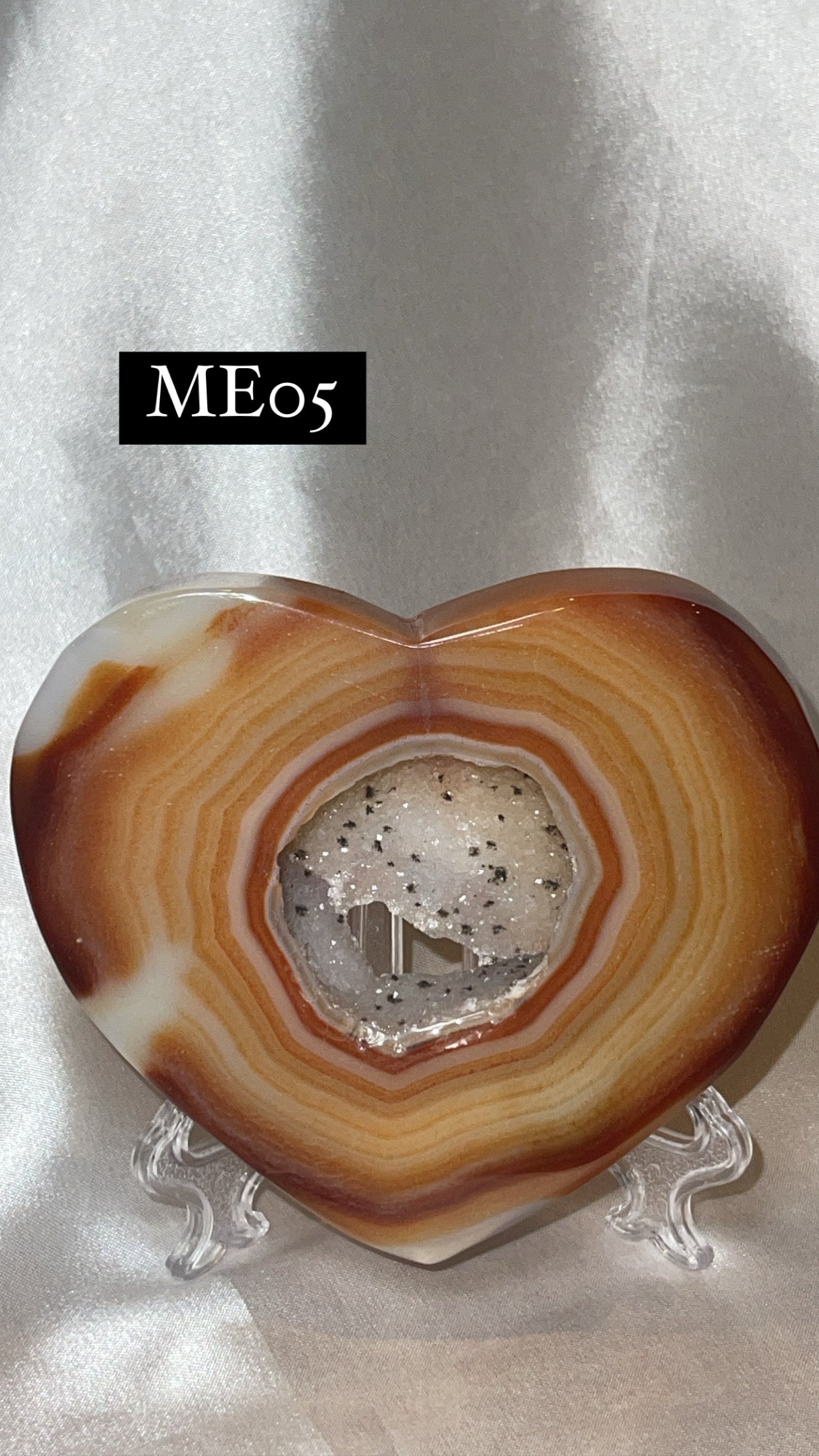 Druzy Carnelian Large Heart on Stand