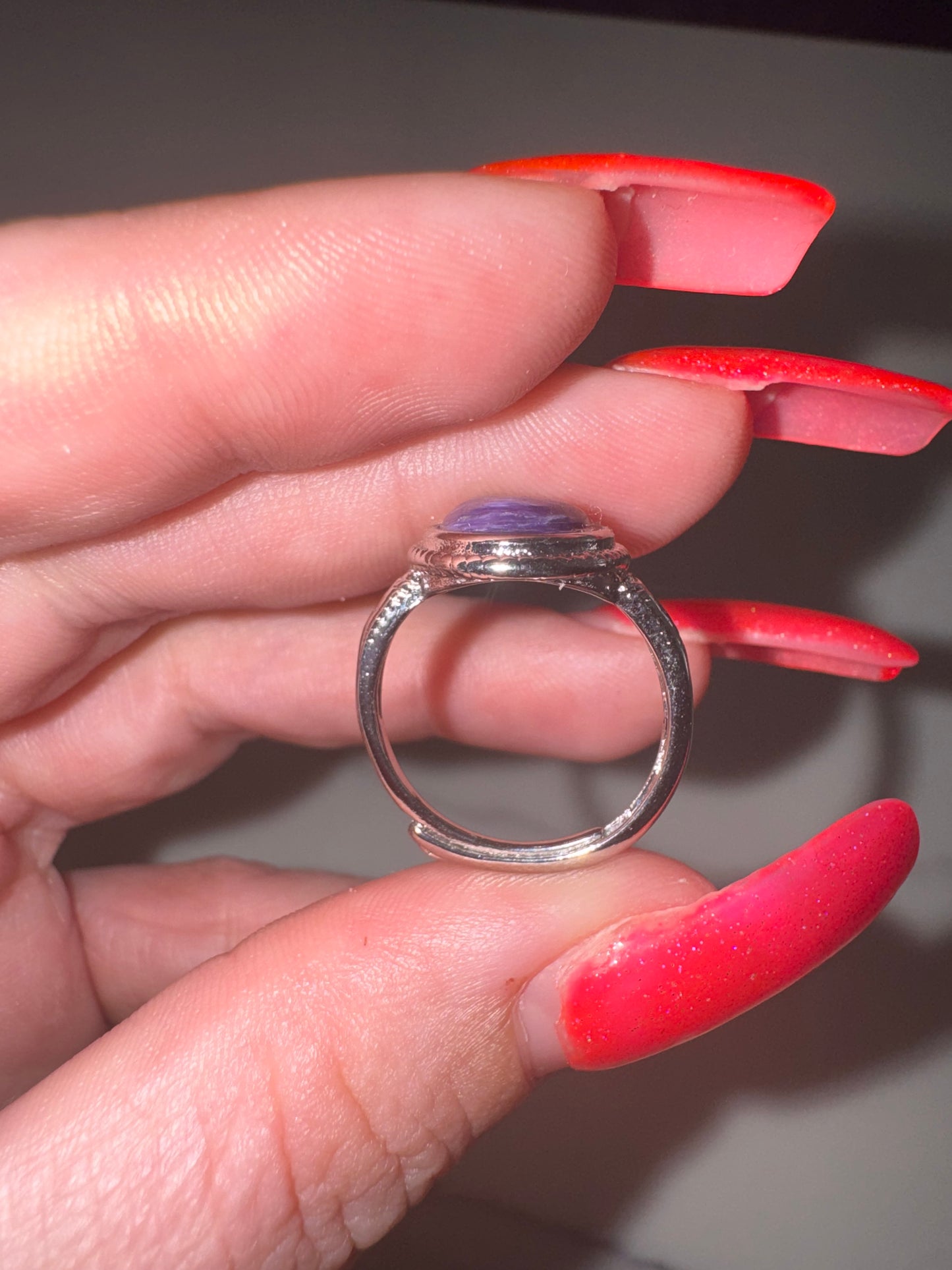 Charoite Adjustable Ring