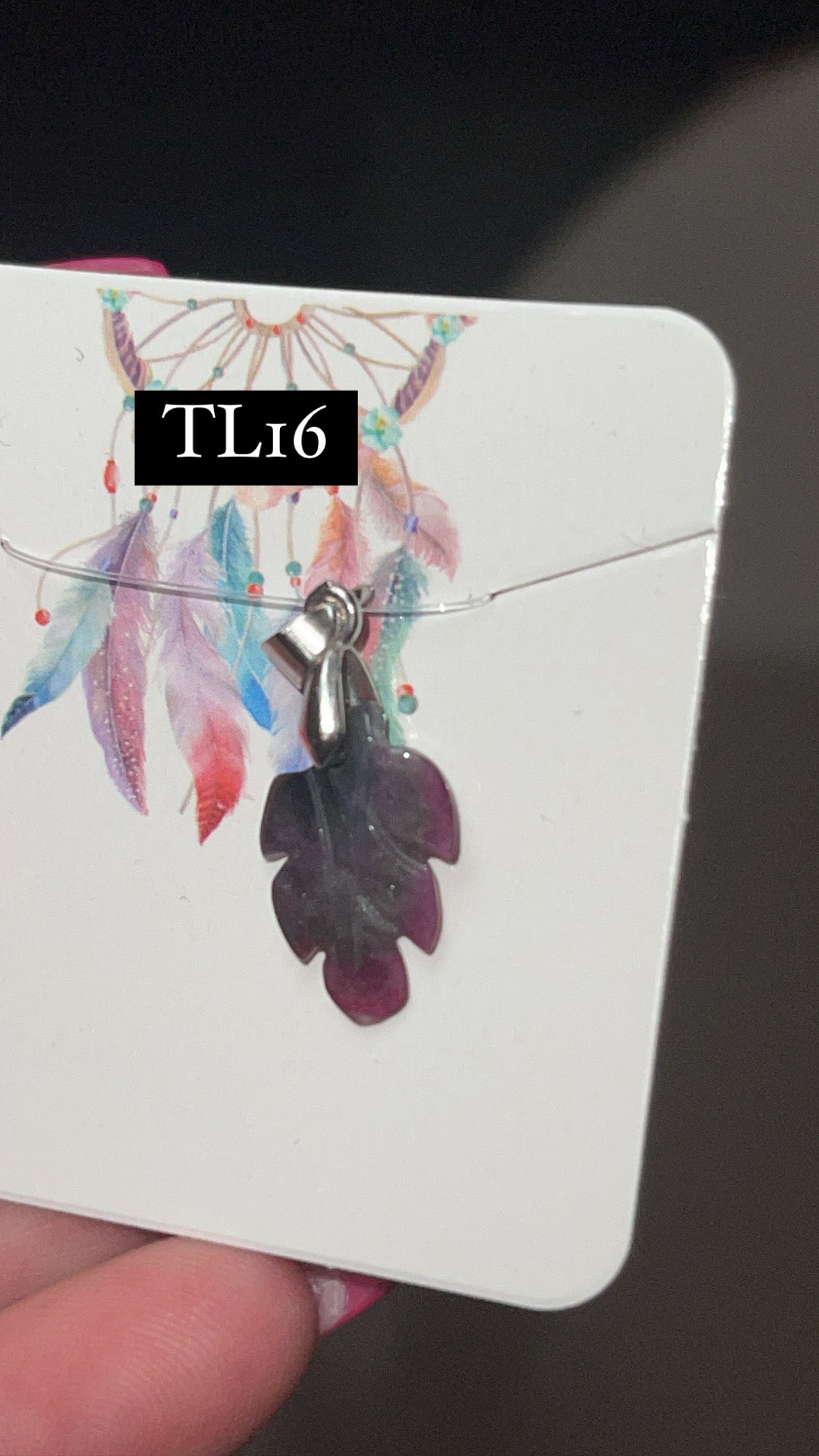 Tourmaline Leaf Pendant (Choose Your Own)