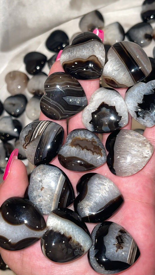 Black Agate Heart